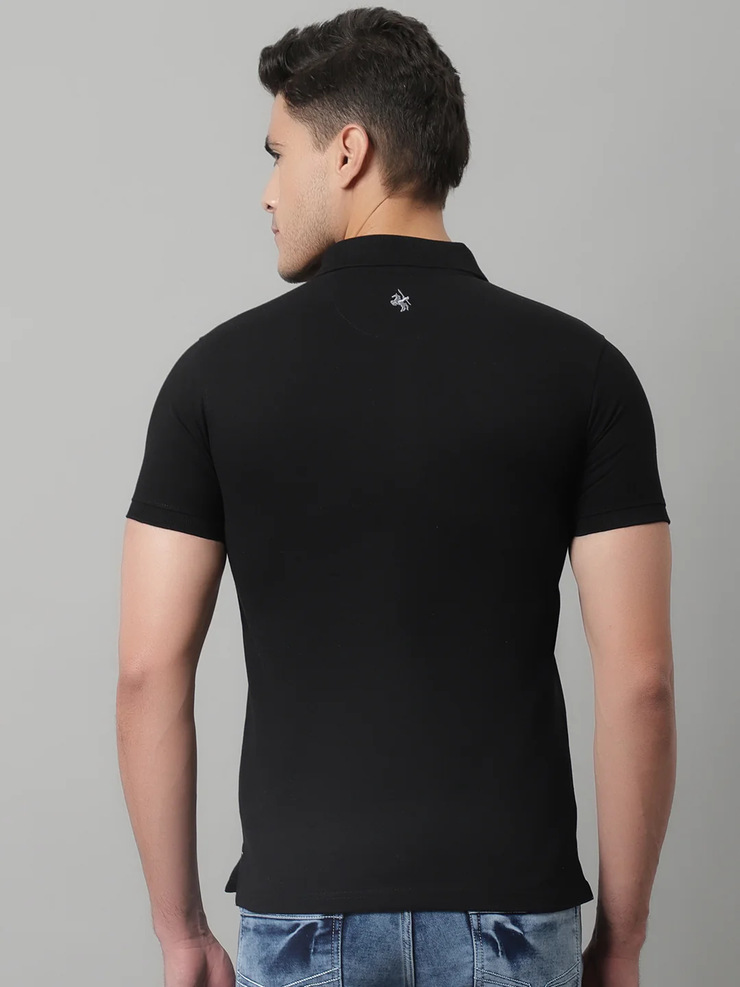 T-Shirt for Men | Breathable & Soft with Color Fastness Regular Fit Polo Neck Poly Cotton Fabric Solid Pattern - Image 2