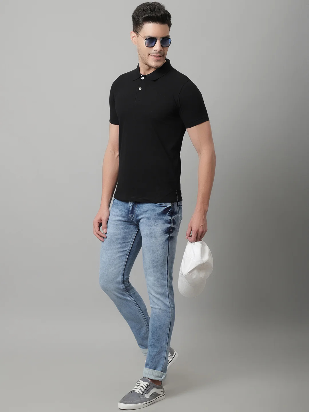 T-Shirt for Men | Breathable & Soft with Color Fastness Regular Fit Polo Neck Poly Cotton Fabric Solid Pattern - Image 5