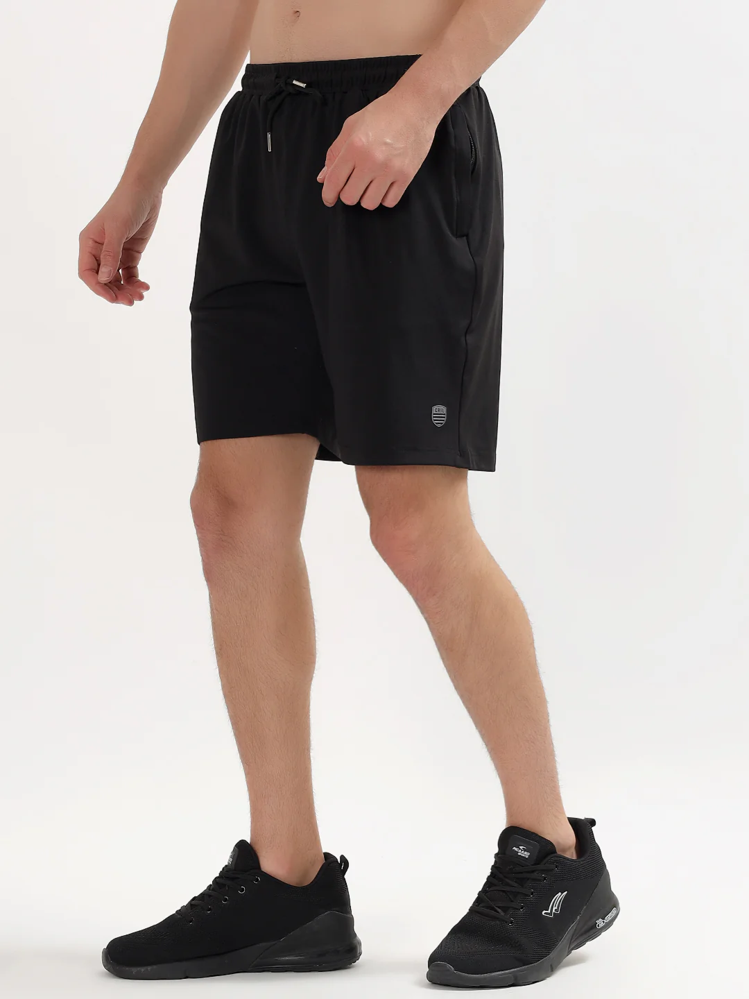 Men's Solid Black Regular Fit Casual Shorts - Image 4
