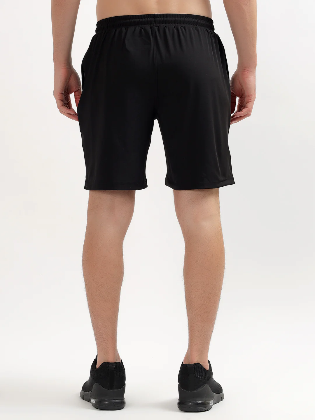 Men's Solid Black Regular Fit Casual Shorts - Image 5