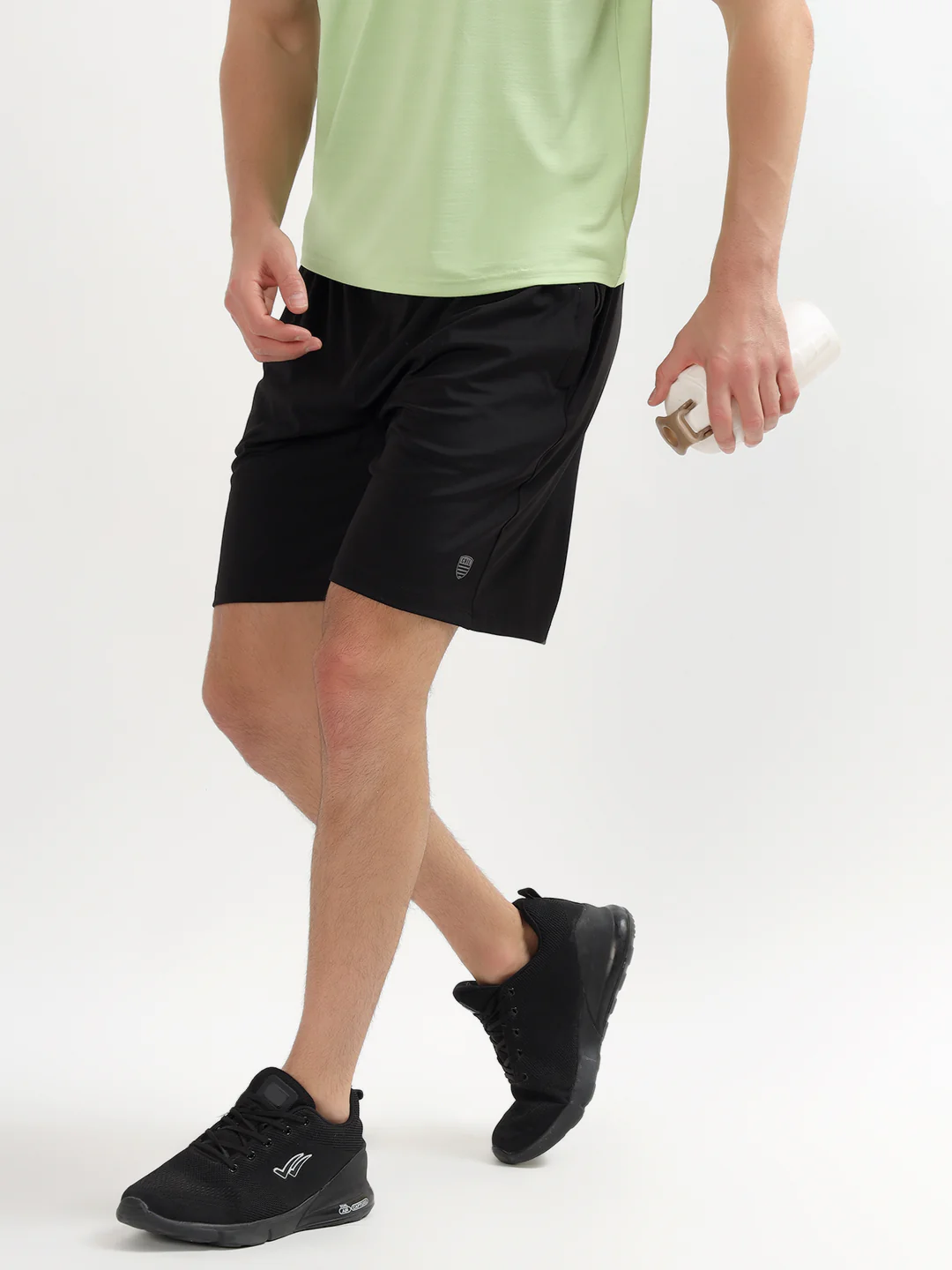 Men's Solid Black Regular Fit Casual Shorts - Image 8
