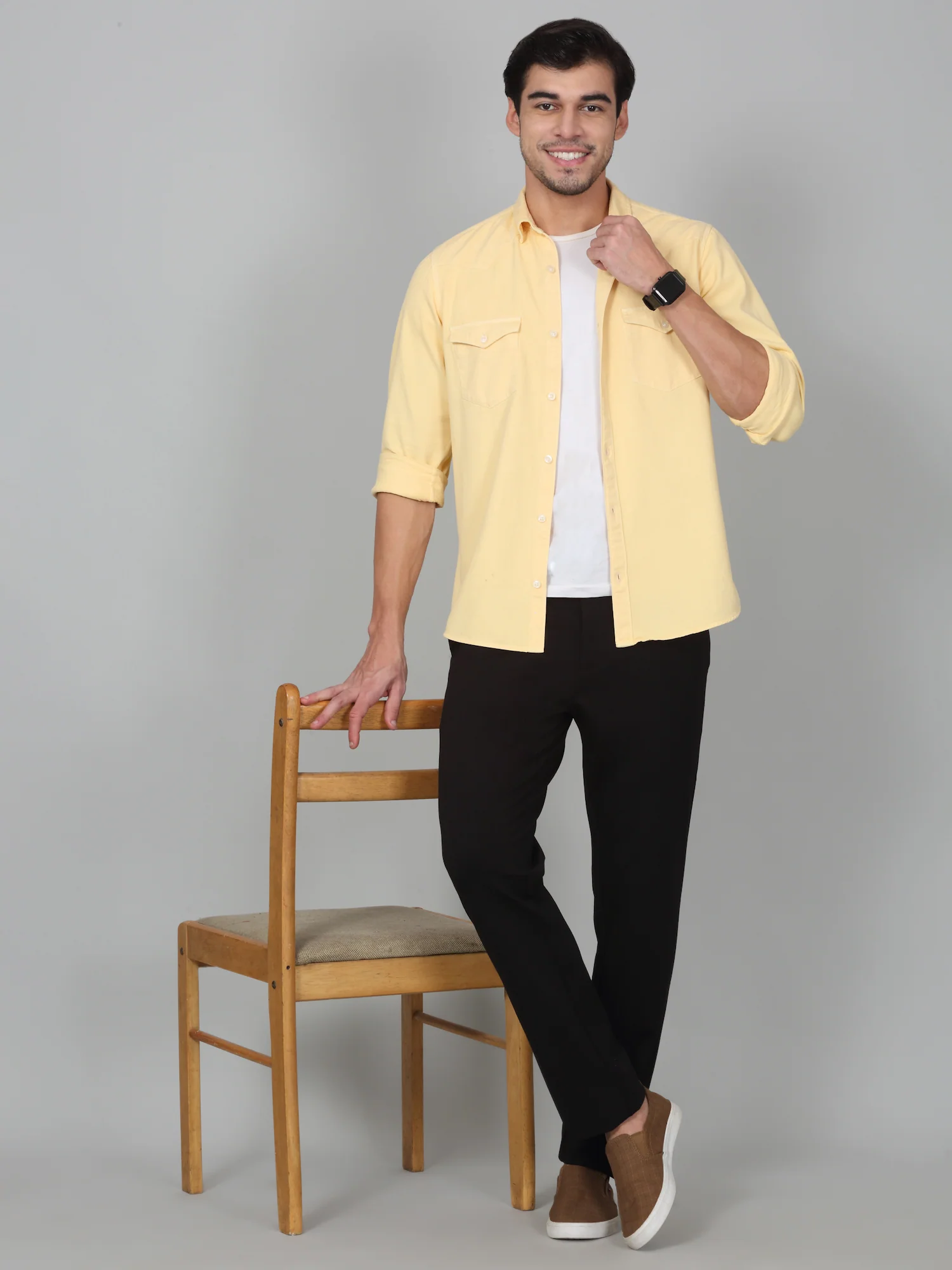 Casual Trouser for Men | Breathable & Soft with Color Fastness Regular Fit Poly Cotton Fabric Solid Pattern Button Closure - Image 6