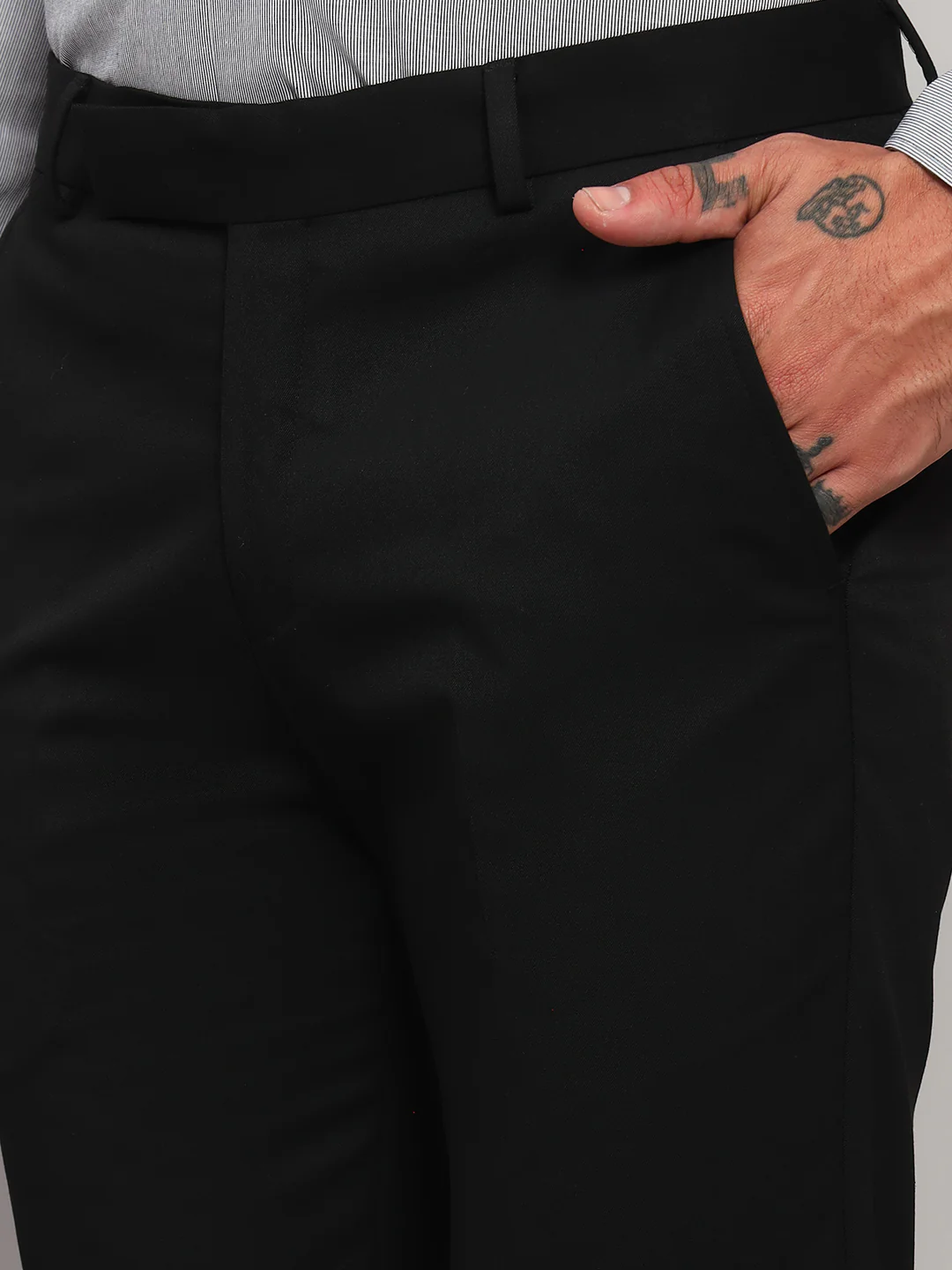 Formal Trouser for Men | Breathable & Soft with Color Fastness Regular Fit Poly Viscose Fabric Solid Pattern Hook & Eye Closure - Image 6