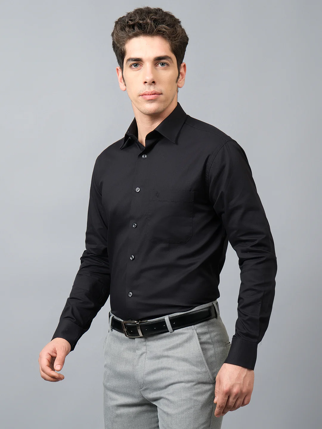 Formal Shirt for Men l Breathable & Soft with Color Fastness Regular Fit Spread Collar Neck Cotton Blend Fabric Solid Pattern - Image 3