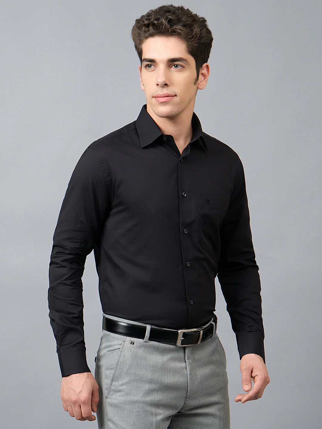 Formal Shirt for Men l Breathable & Soft with Color Fastness Regular Fit Spread Collar Neck Cotton Blend Fabric Solid Pattern - Image 4