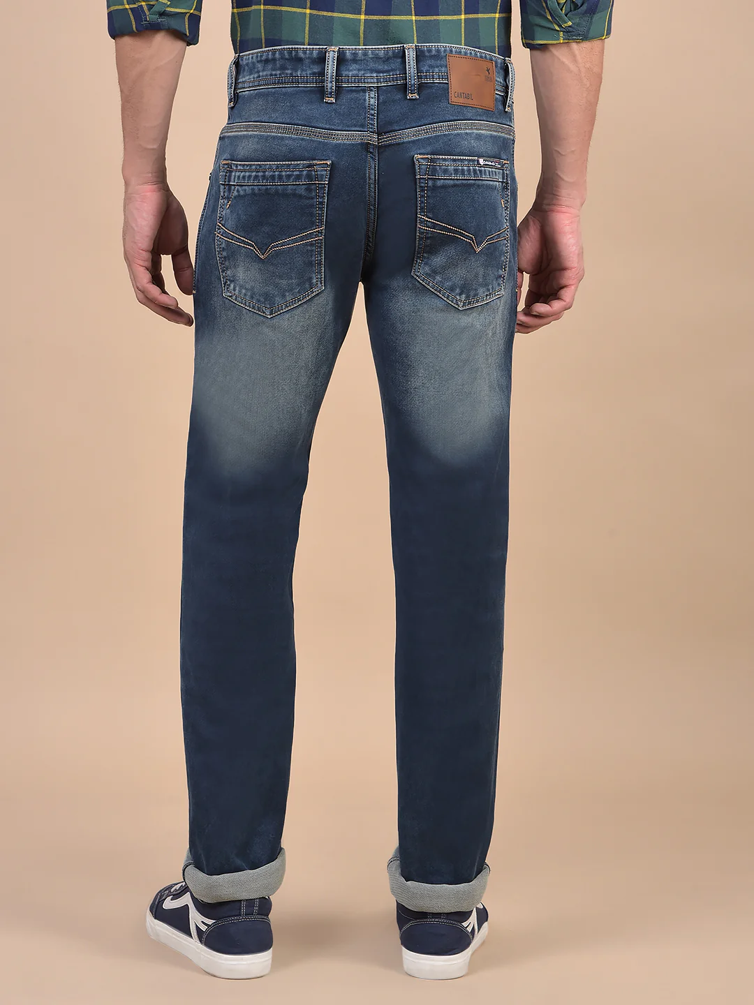 Denim Jeans for Men l Breathable & Soft with Color Fastness Ultra Narrow Fit Cotton Fabric Solid Pattern Button Closure - Image 9
