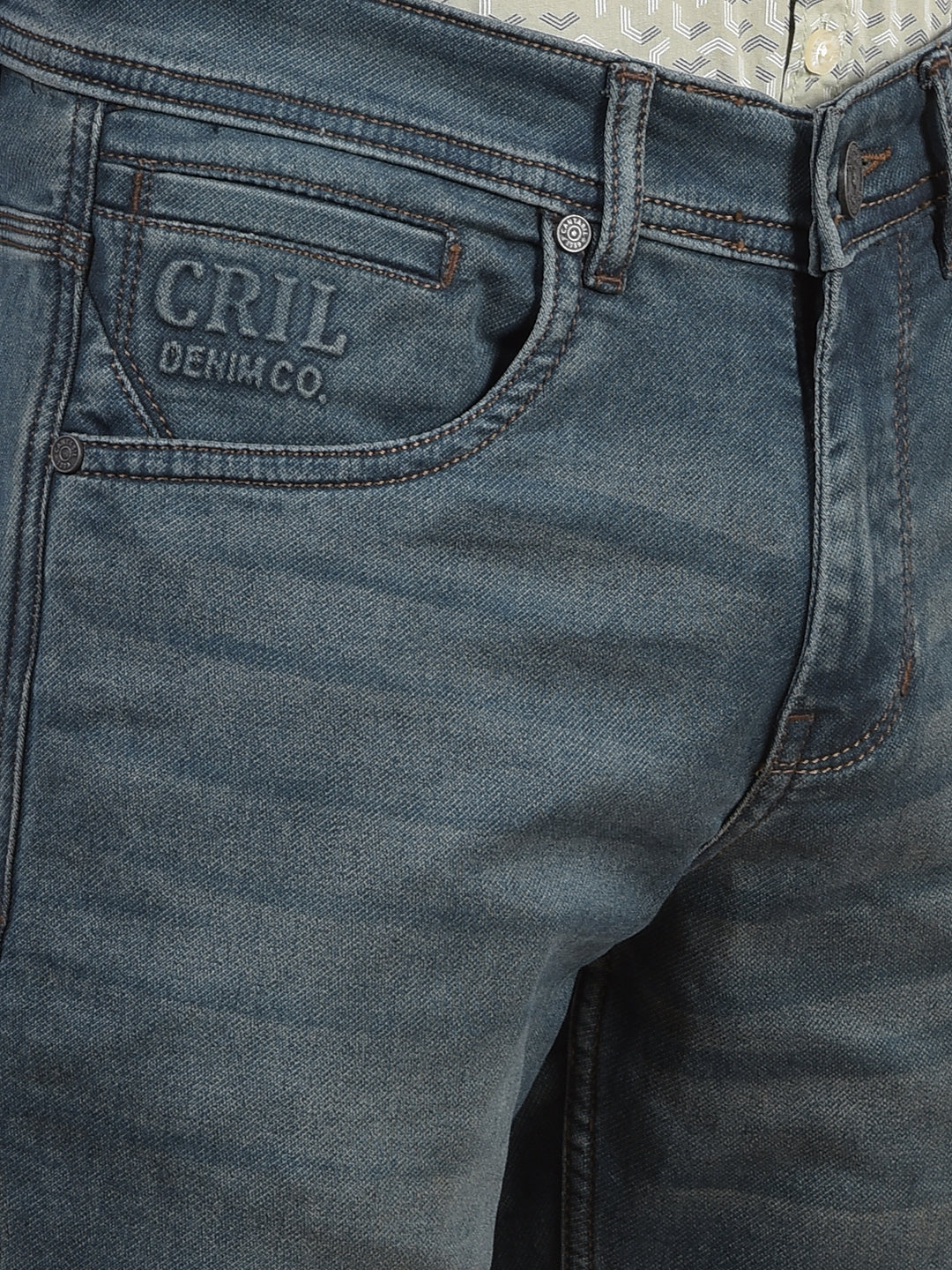 Denim Jeans for Men l Breathable & Soft with Color Fastness Ultra Narrow Fit Cotton Fabric Solid Pattern Button Closure - Image 6