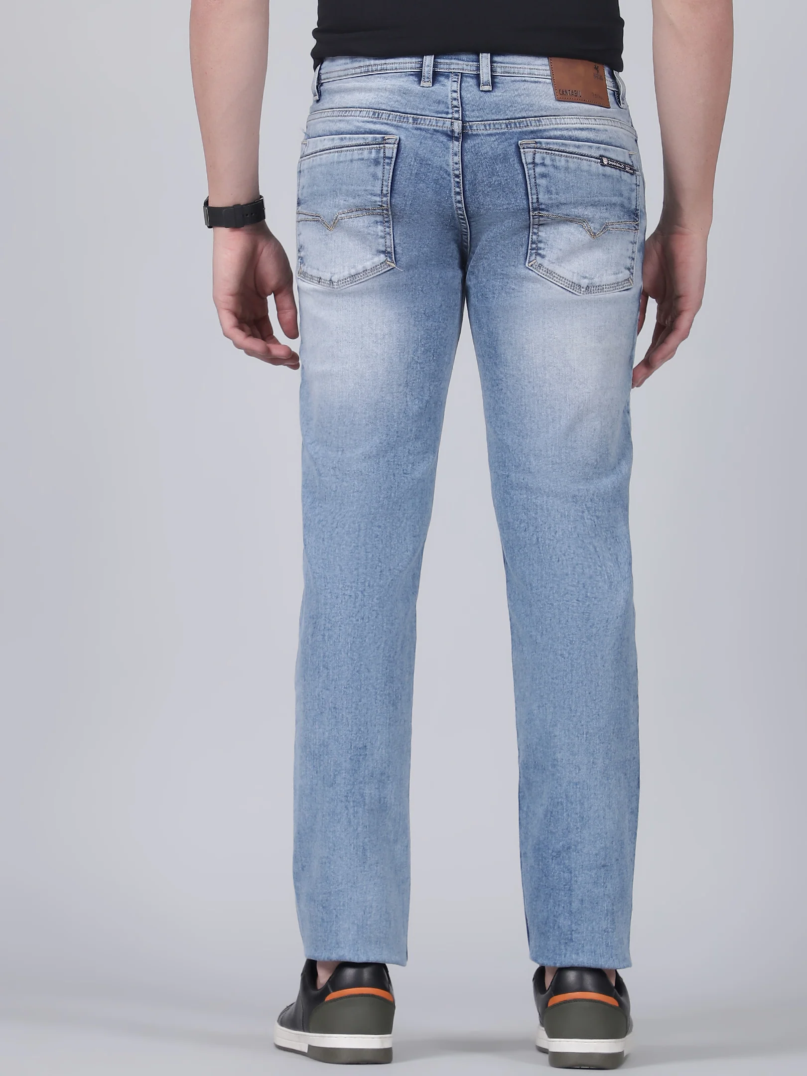Denim Jeans for Men l Breathable & Soft with Color Fastness Straight Fit Cotton Fabric Solid Pattern Button Closure - Image 5