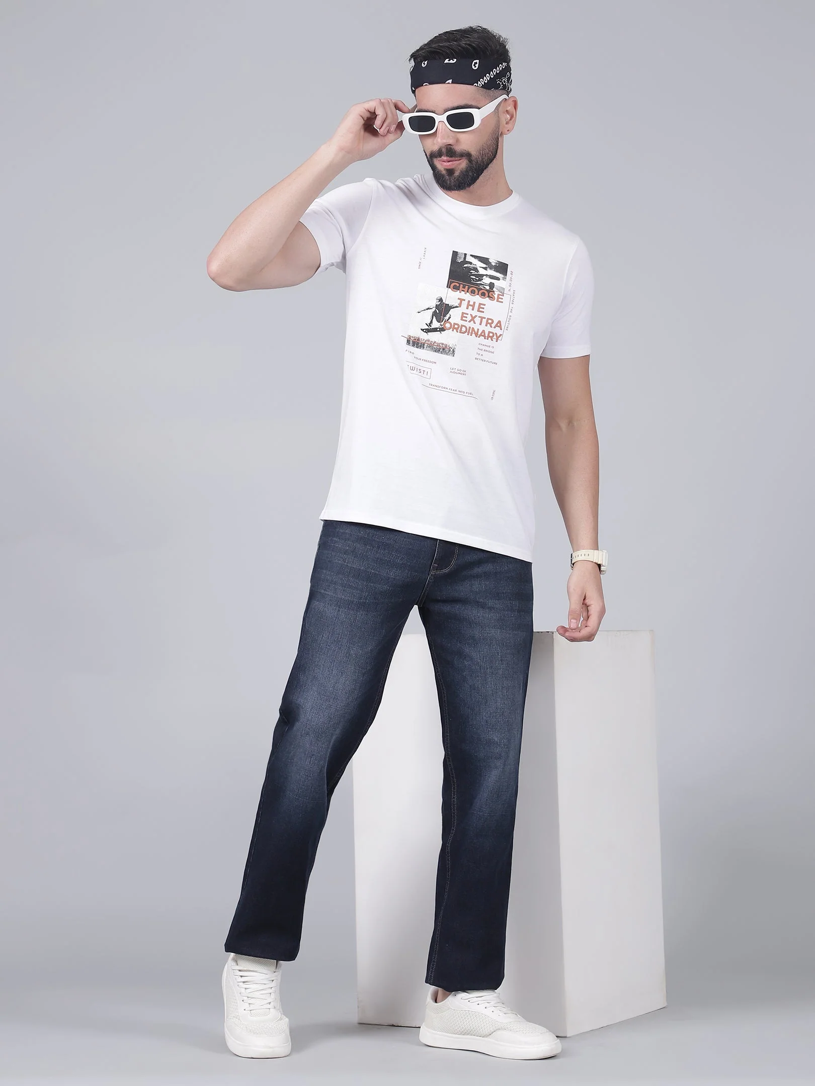 Denim Jeans for Men l Breathable & Soft with Color Fastness Straight Fit Cotton Fabric Solid Pattern Button Closure - Image 7