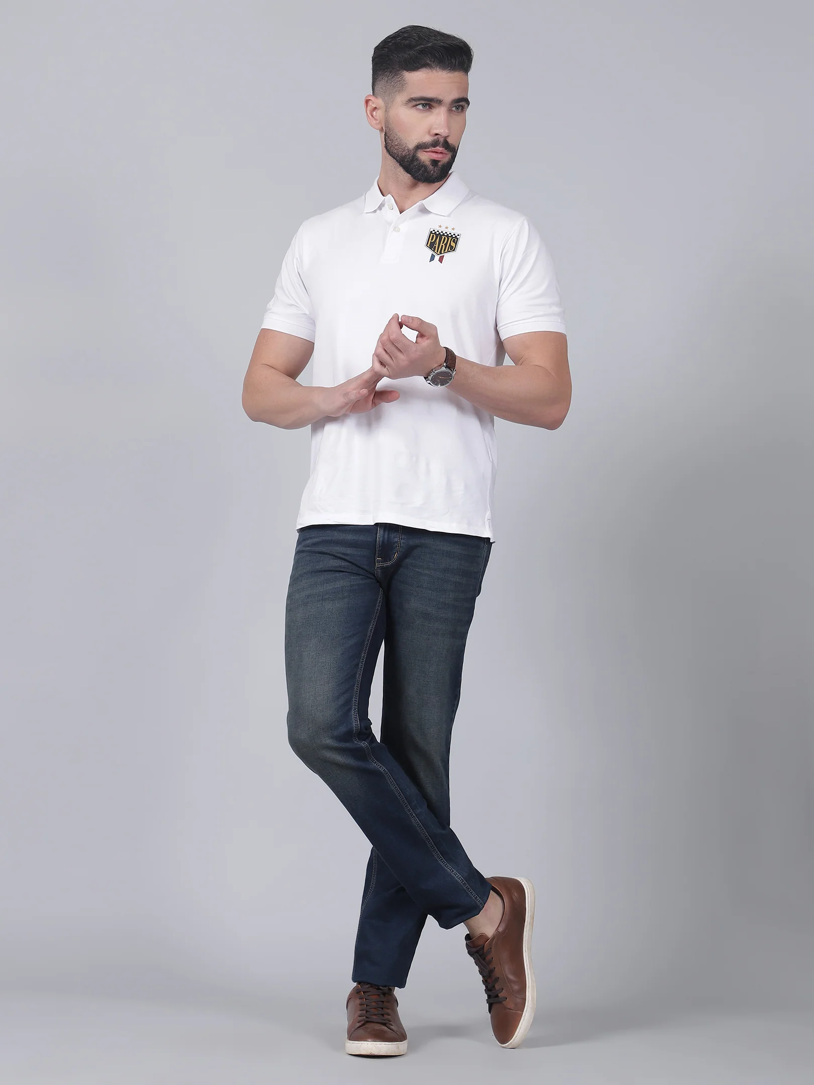 Denim Jeans for Men l Breathable & Soft with Color Fastness Ultra Narrow Fit Cotton Fabric Solid Pattern Button Closure - Image 8