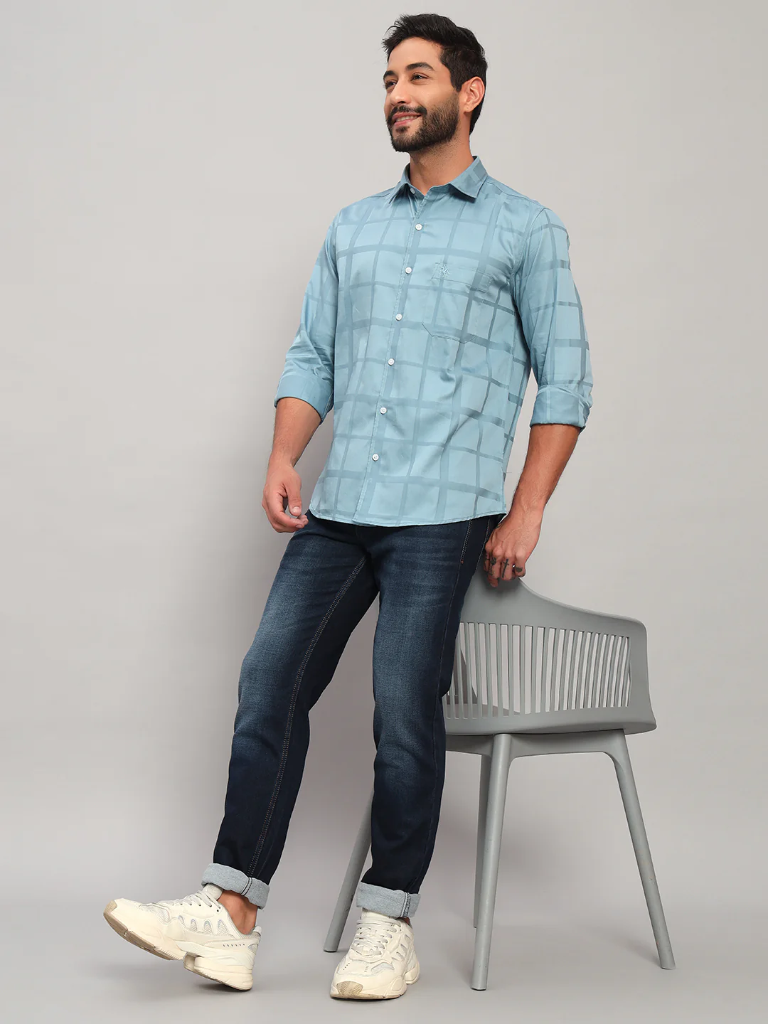 Denim Jeans for Men l Breathable & Soft with Color Fastness Ultra Narrow Fit Cotton Fabric Solid Pattern Button Closure - Image 7