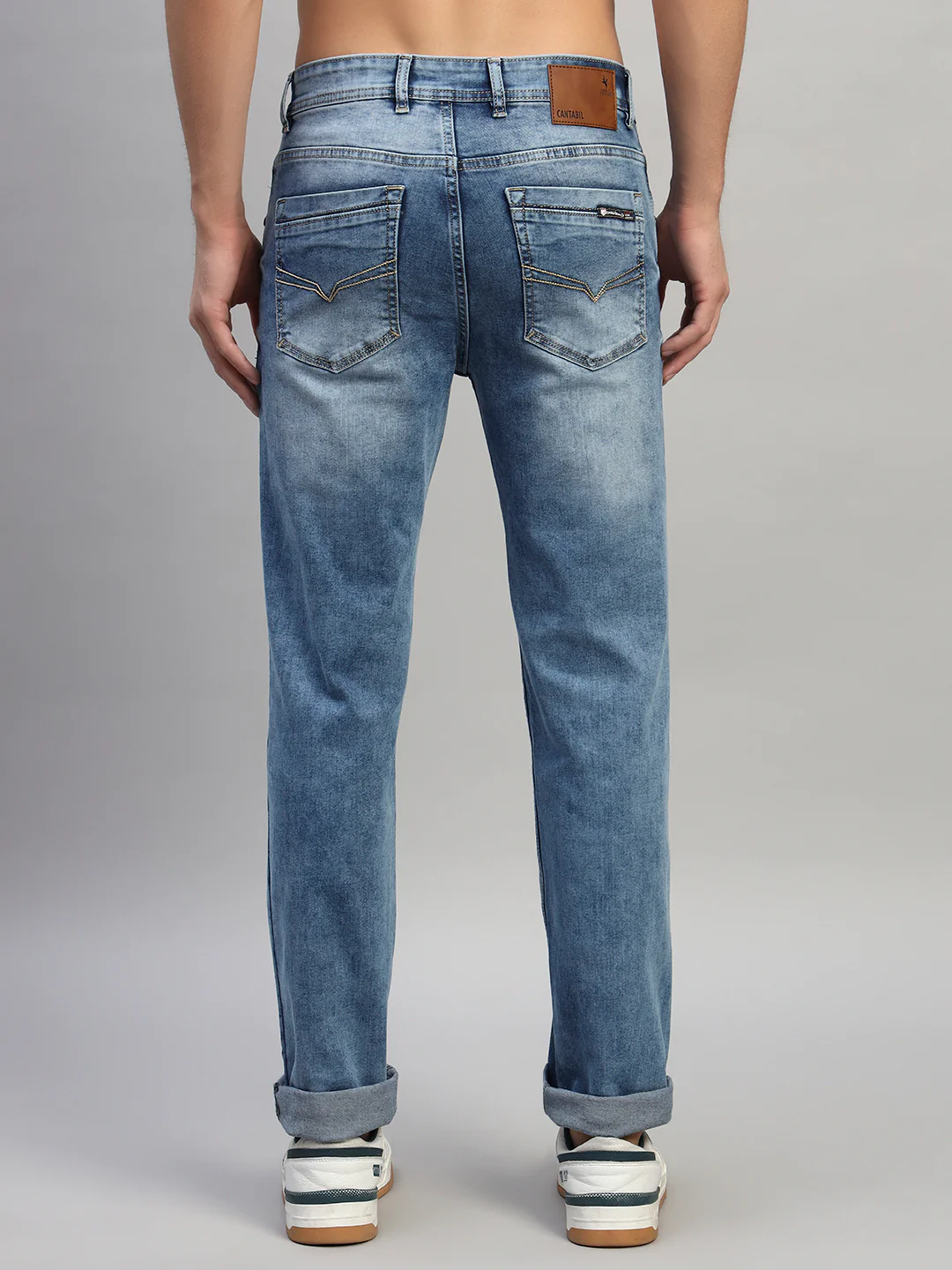 Denim Jeans for Men l Breathable & Soft with Color Fastness Straight Fit Cotton Fabric Solid Pattern Button Closure - Image 2
