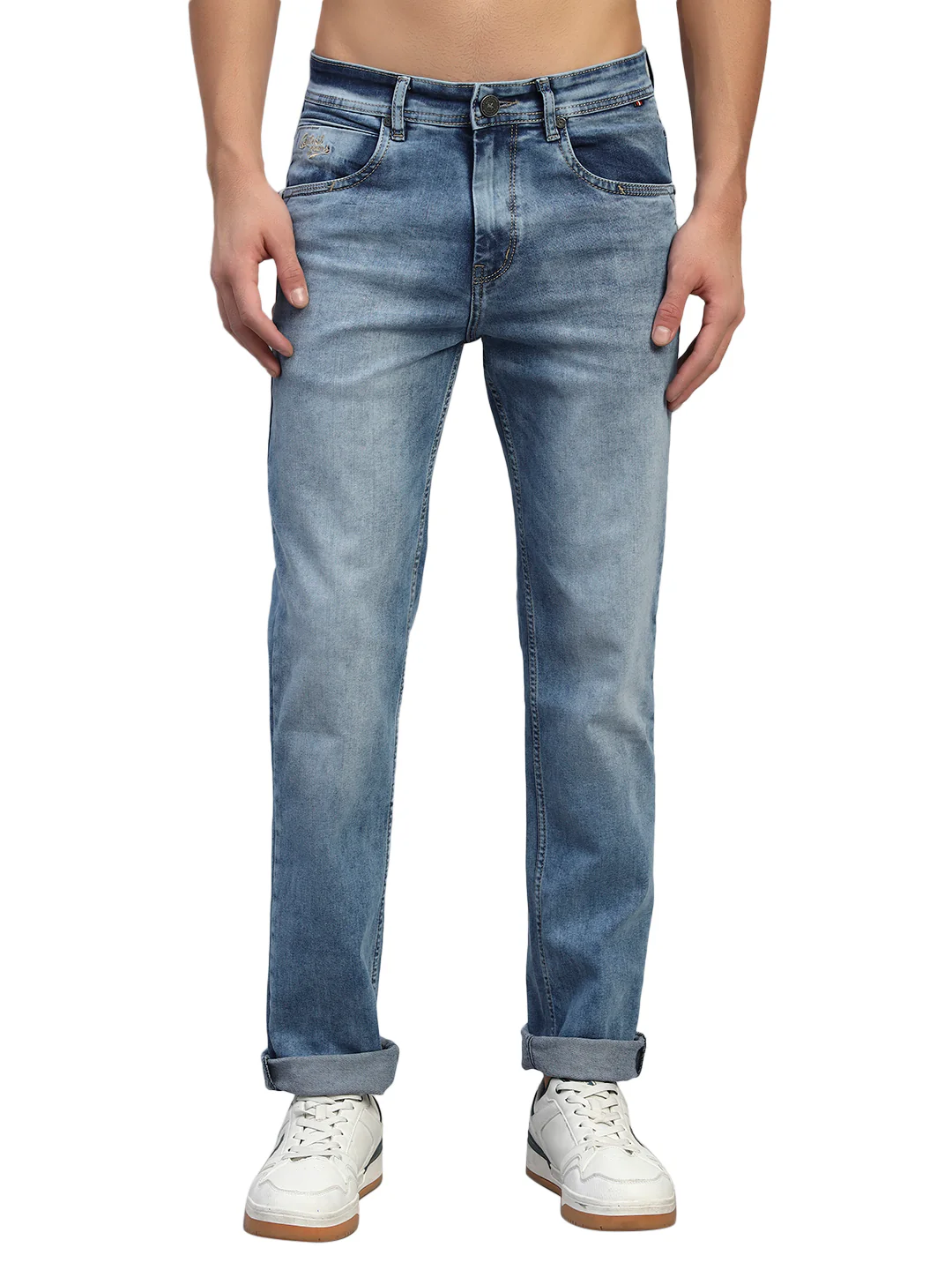 Denim Jeans for Men l Breathable & Soft with Color Fastness Straight Fit Cotton Fabric Solid Pattern Button Closure - Image 3