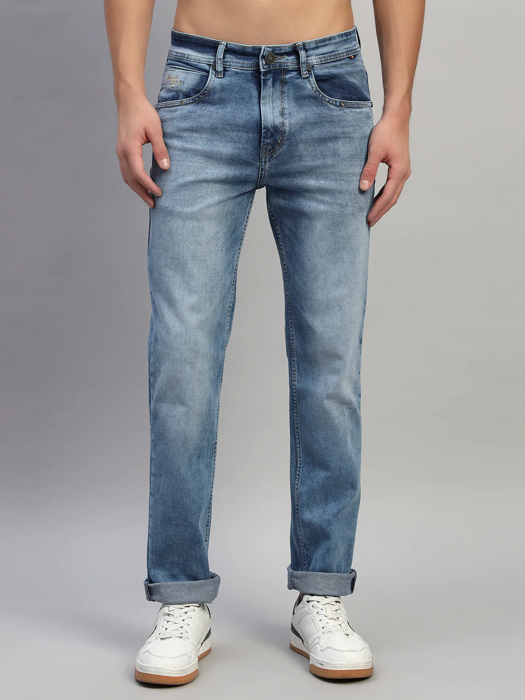 Denim Jeans for Men l Breathable & Soft with Color Fastness Straight Fit Cotton Fabric Solid Pattern Button Closure - Image 4