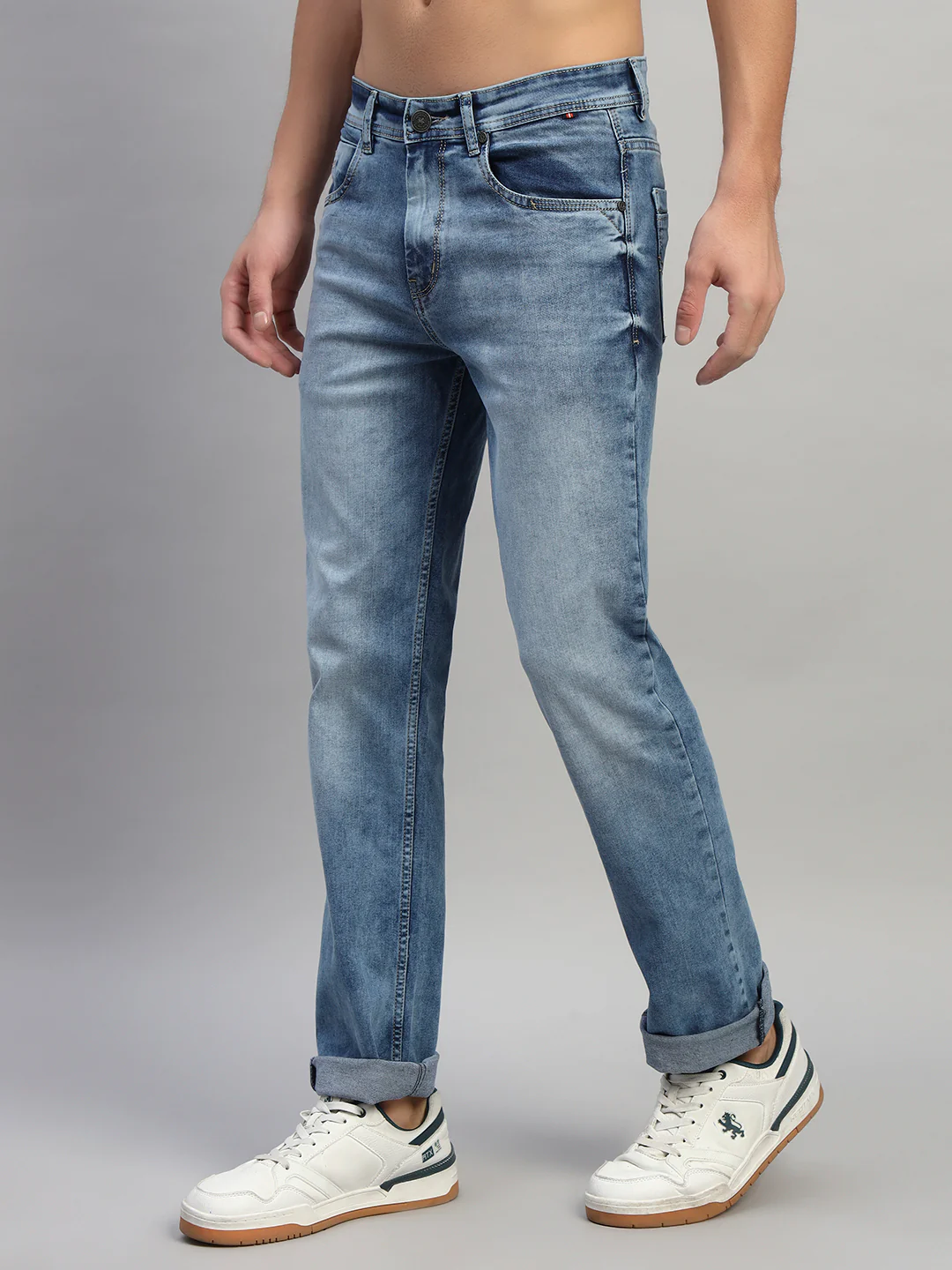 Denim Jeans for Men l Breathable & Soft with Color Fastness Straight Fit Cotton Fabric Solid Pattern Button Closure - Image 5