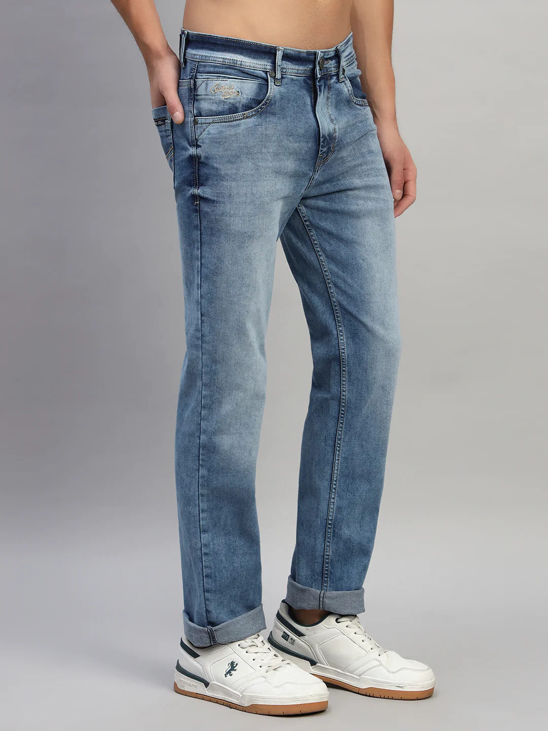 Denim Jeans for Men l Breathable & Soft with Color Fastness Straight Fit Cotton Fabric Solid Pattern Button Closure - Image 6