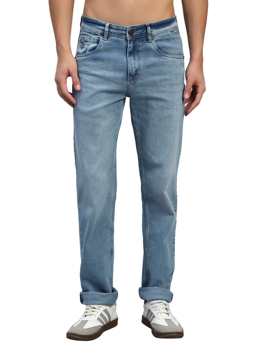 Denim Jeans for Men l Breathable & Soft with Color Fastness Straight Fit Cotton Fabric Solid Pattern Button Closure - Image 2