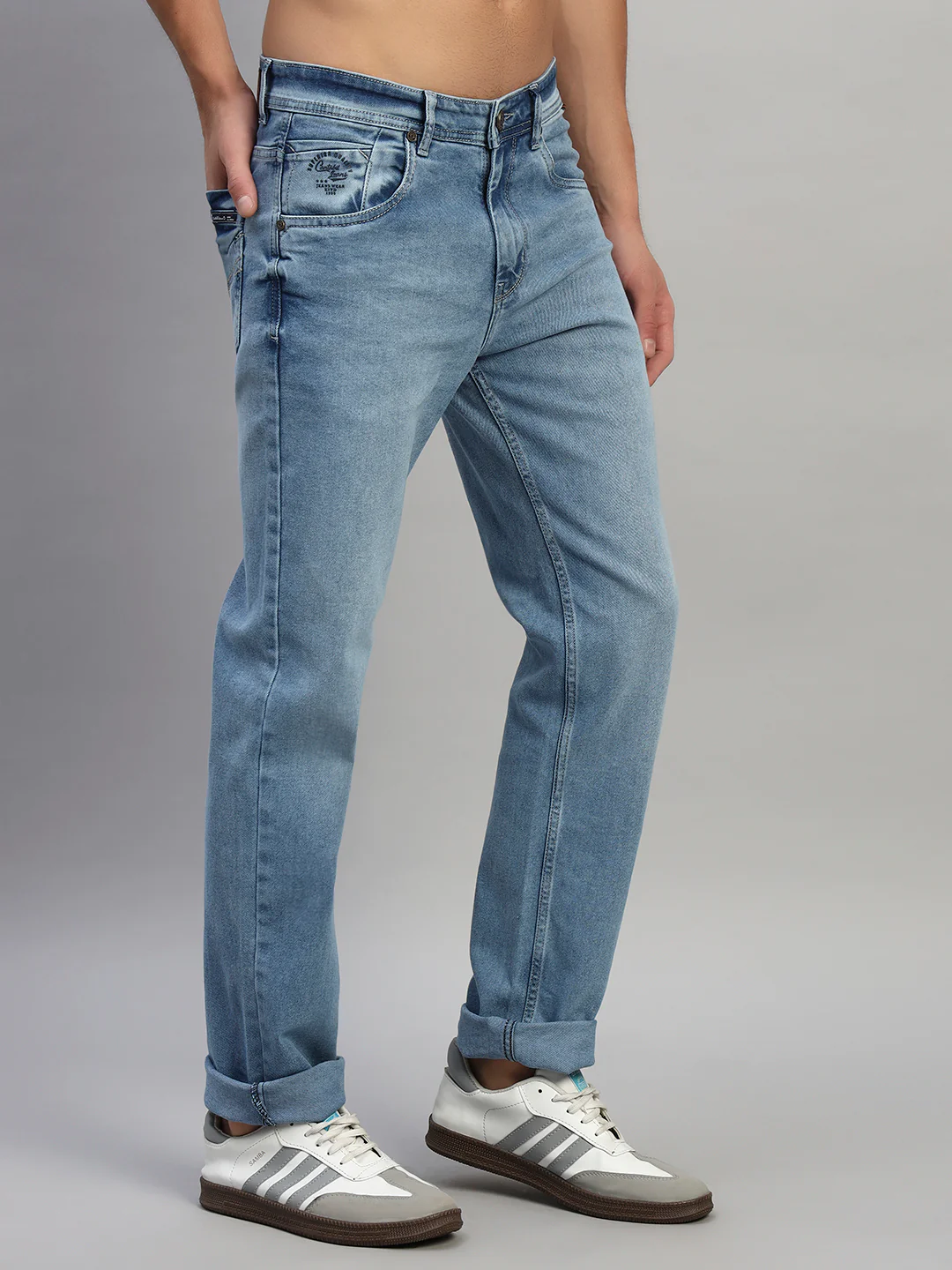 Denim Jeans for Men l Breathable & Soft with Color Fastness Straight Fit Cotton Fabric Solid Pattern Button Closure - Image 6