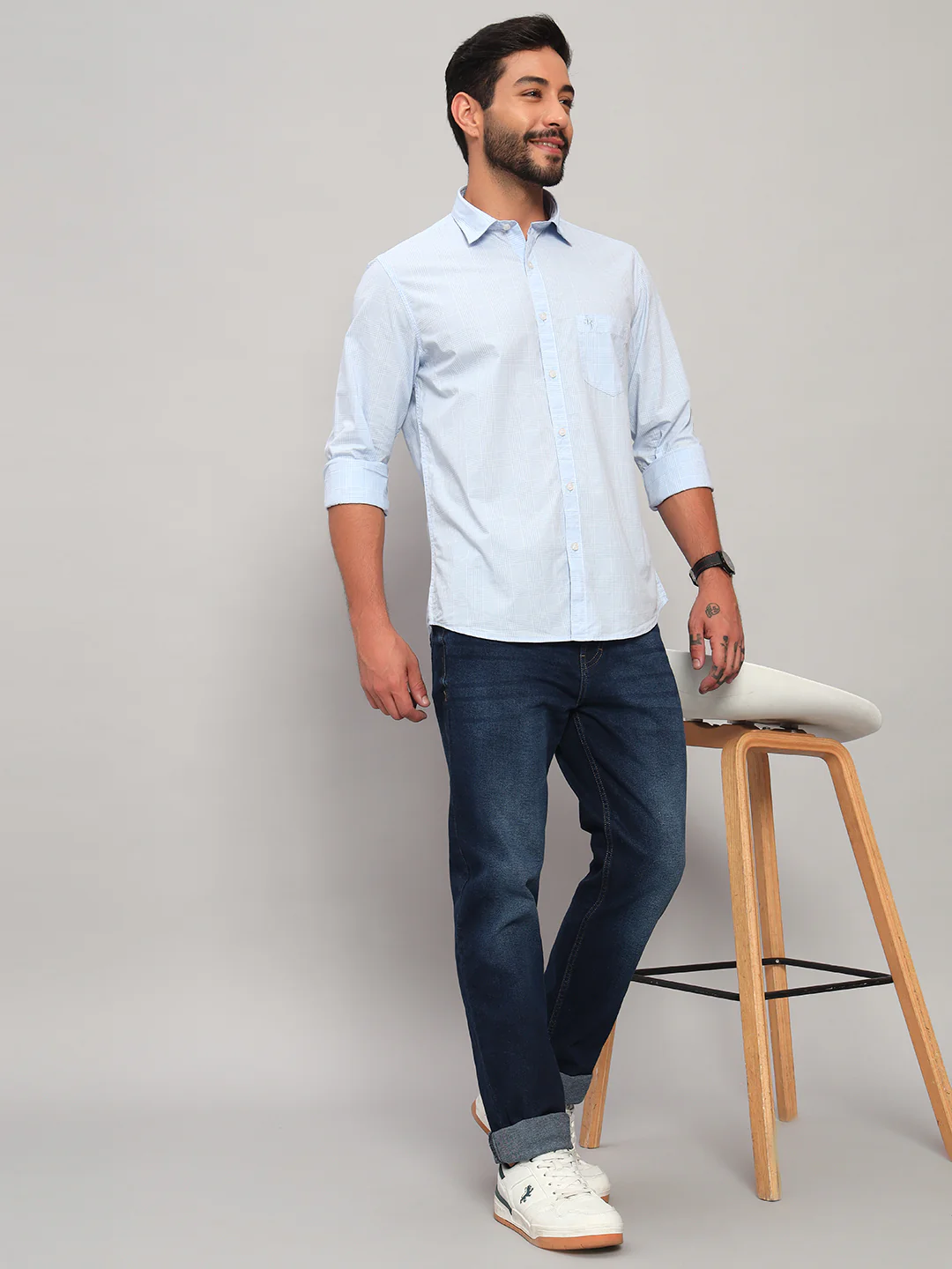 Denim Jeans for Men l Breathable & Soft with Color Fastness Straight Fit Cotton Fabric Solid Pattern Button Closure - Image 7
