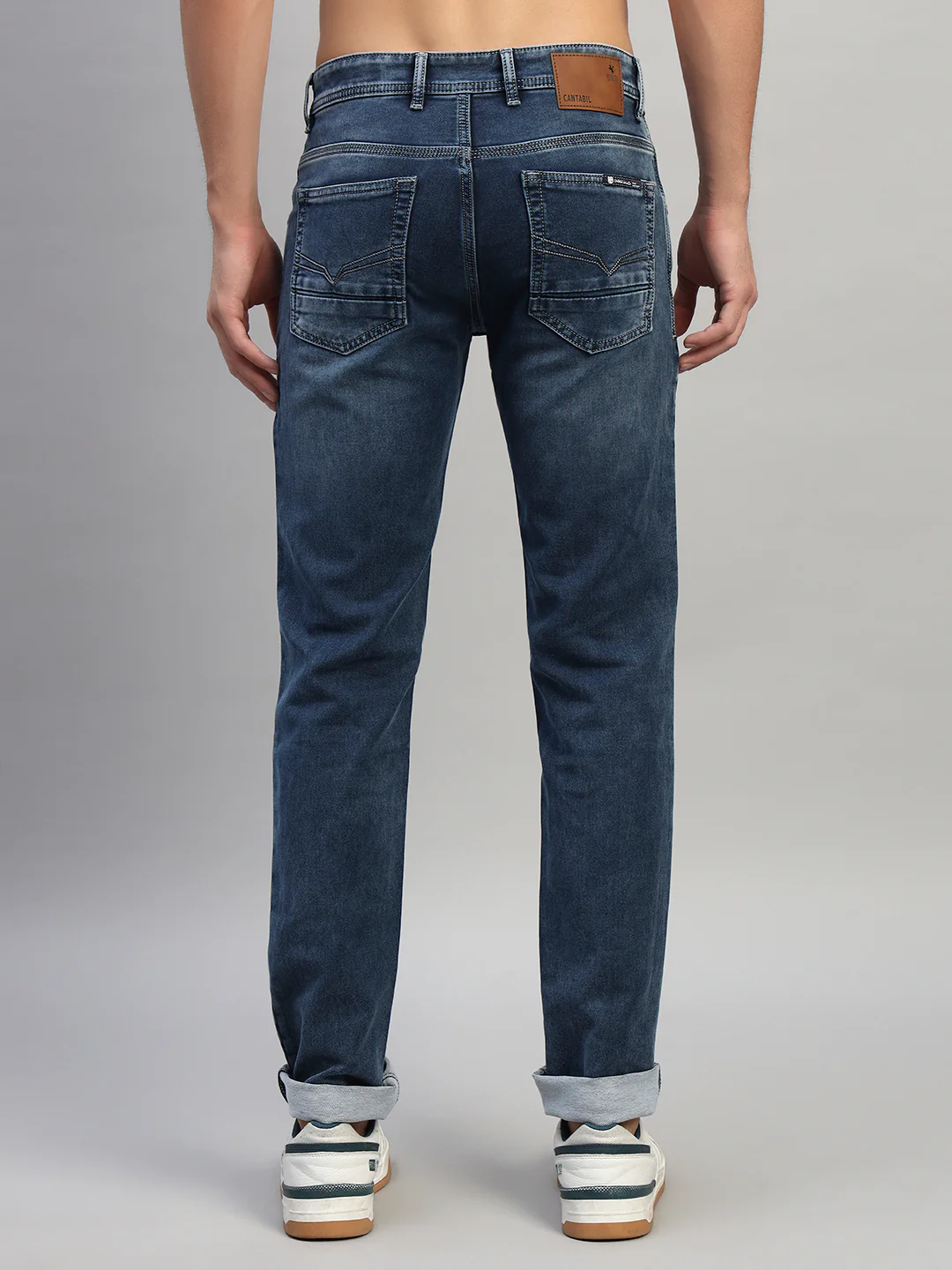 Denim Jeans for Men l Breathable & Soft with Color Fastness Ultra Narrow Fit Cotton Fabric Solid Pattern Button Closure - Image 2