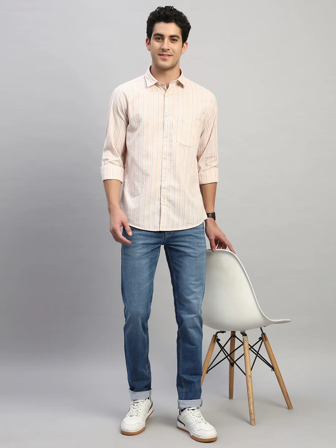 Denim Jeans for Men l Breathable & Soft with Color Fastness Ultra Narrow Fit Cotton Fabric Solid Pattern Button Closure - Image 8