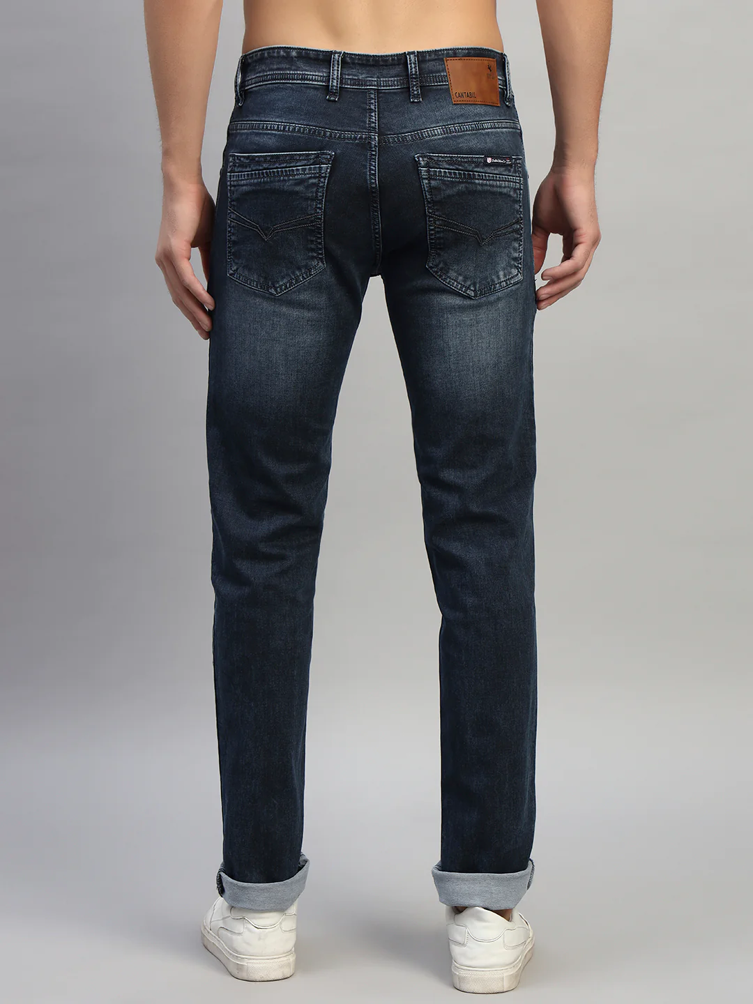 Denim Jeans for Men l Breathable & Soft with Color Fastness Ultra Narrow Fit Cotton Fabric Solid Pattern Button Closure - Image 4