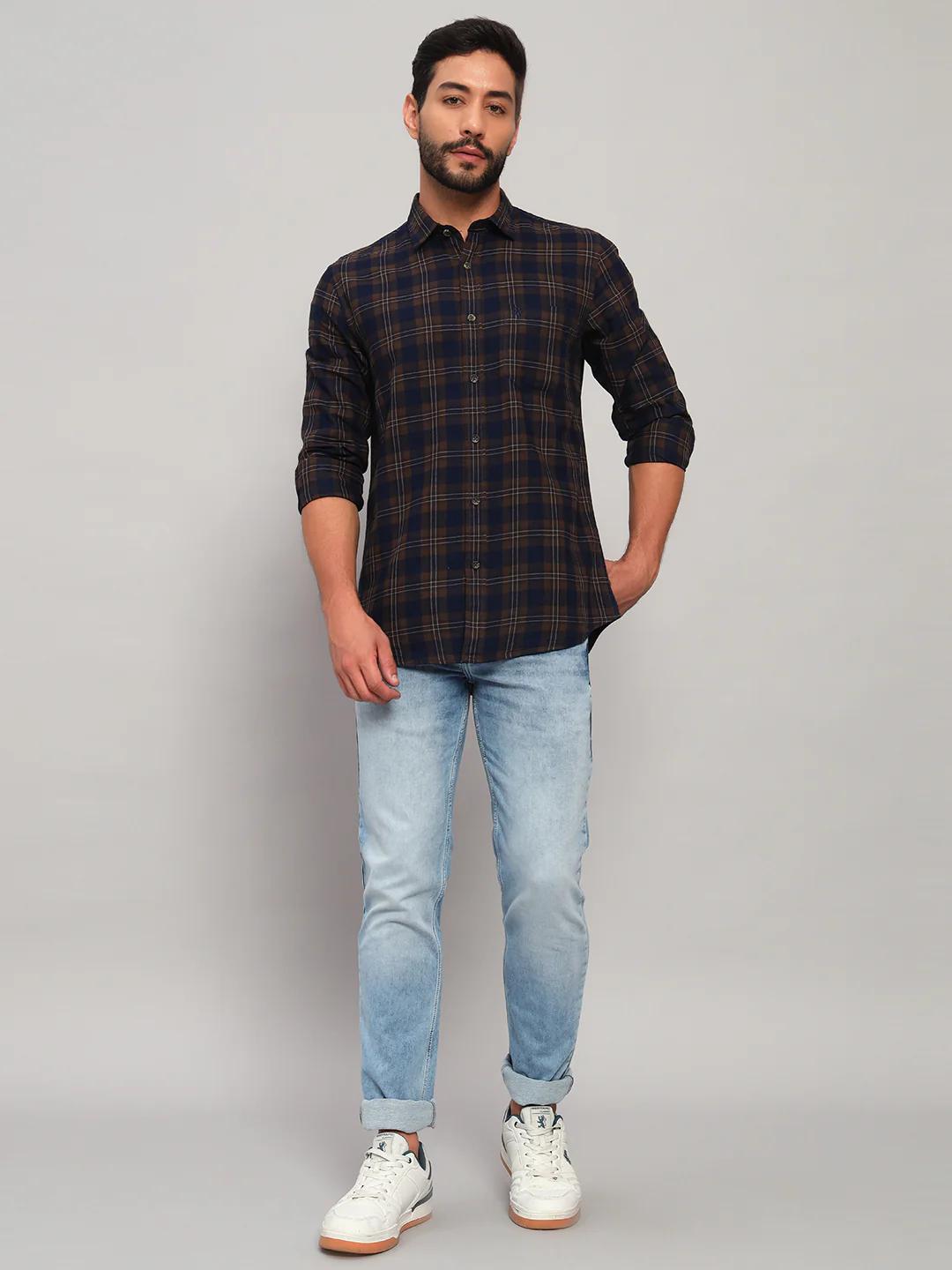 Denim Jeans for Men l Breathable & Soft with Color Fastness Ultra Narrow Fit Cotton Fabric Solid Pattern Button Closure - Image 8