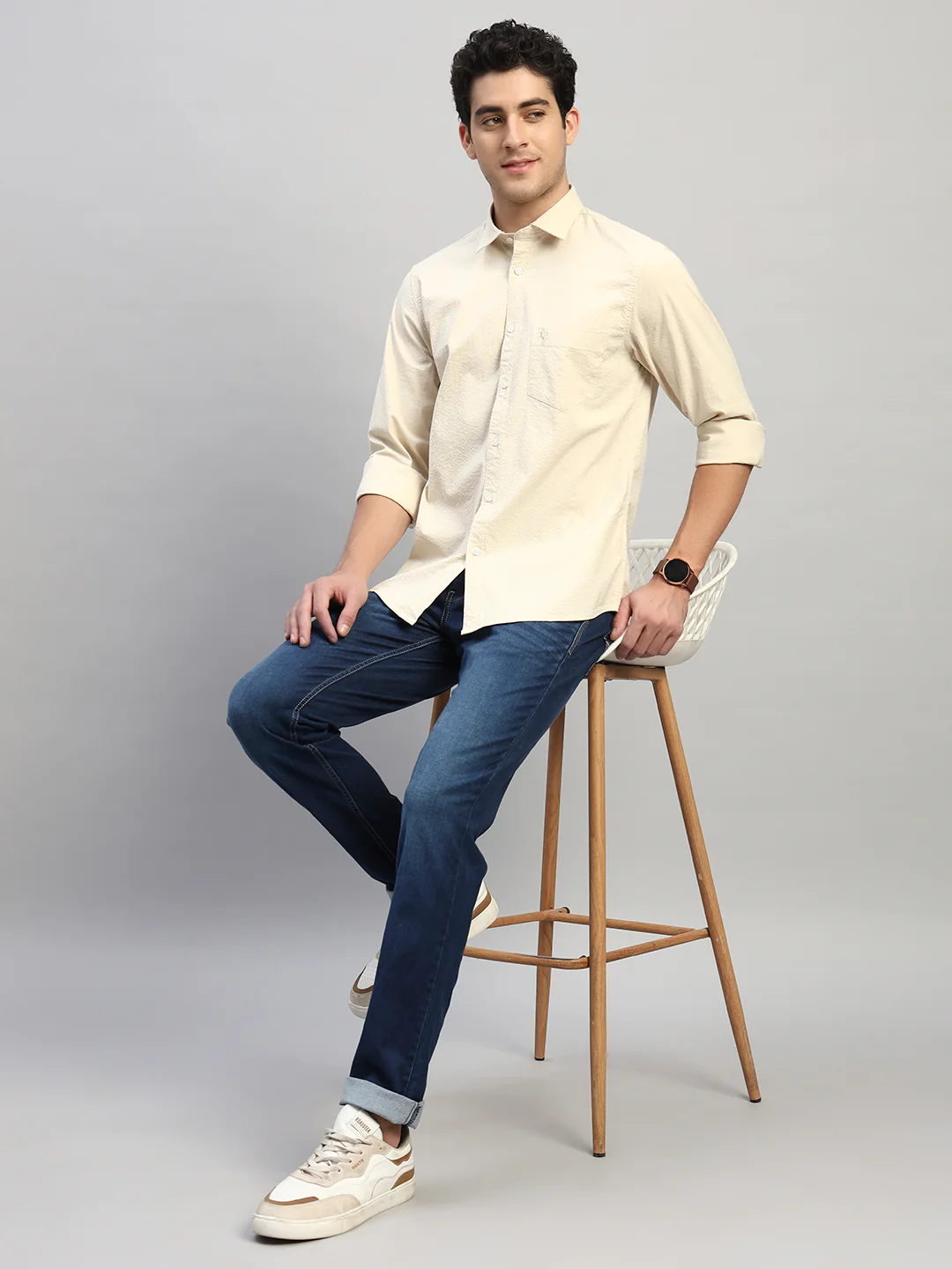 Denim Jeans for Men l Breathable & Soft with Color Fastness Ultra Narrow Fit Cotton Fabric Solid Pattern Button Closure - Image 8
