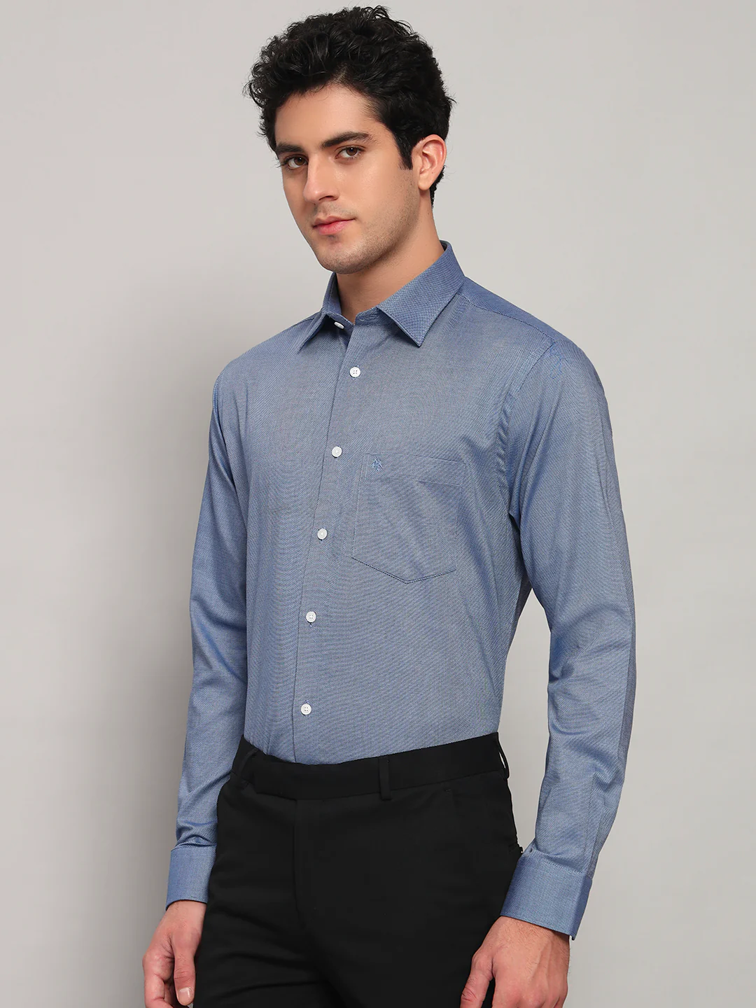 Formal Shirt for Men l Breathable & Soft with Color Fastness Regular Fit Spread Collar Neck Cotton Fabric Solid Pattern - Image 3