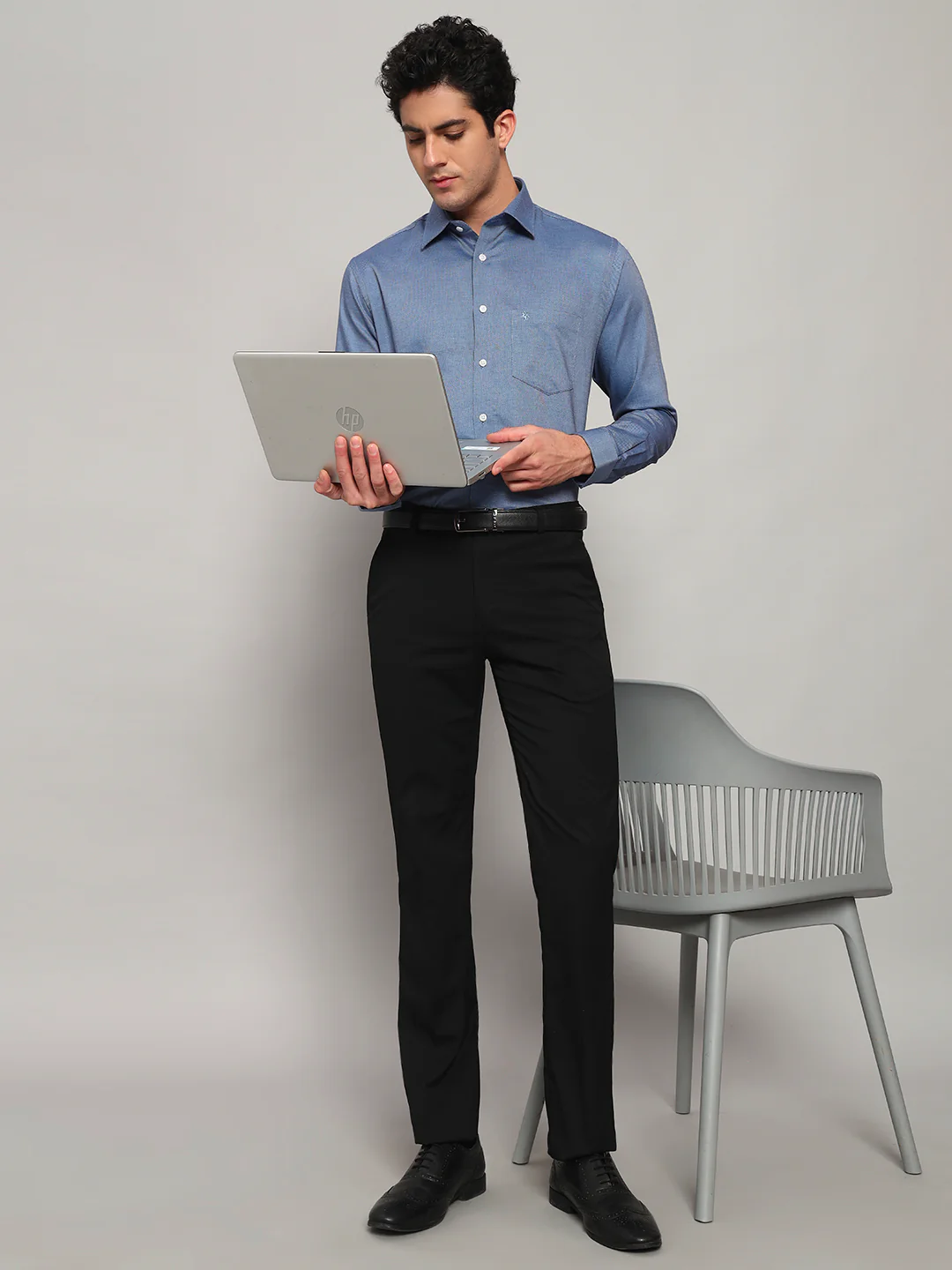 Formal Shirt for Men l Breathable & Soft with Color Fastness Regular Fit Spread Collar Neck Cotton Fabric Solid Pattern - Image 8