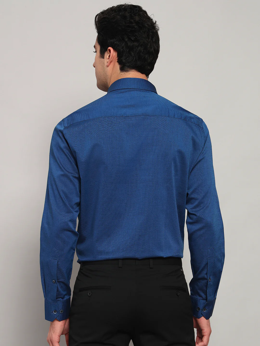 Formal Shirt for Men l Breathable & Soft with Color Fastness Regular Fit Spread Collar Neck Cotton Blend Fabric Solid Pattern - Image 5