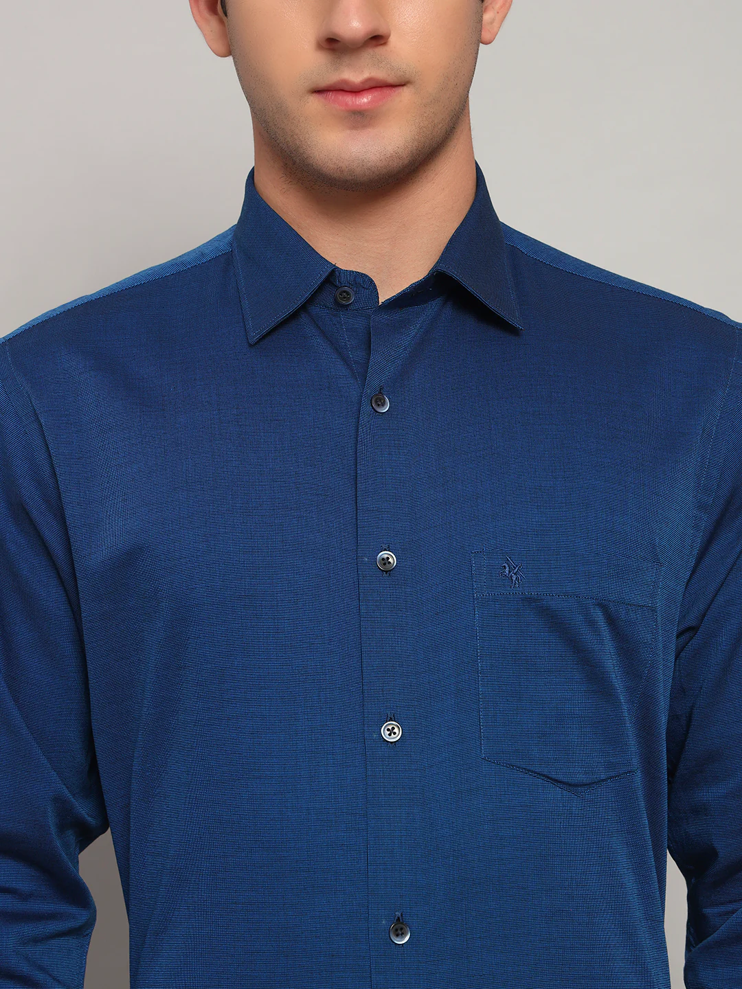 Formal Shirt for Men l Breathable & Soft with Color Fastness Regular Fit Spread Collar Neck Cotton Blend Fabric Solid Pattern - Image 6