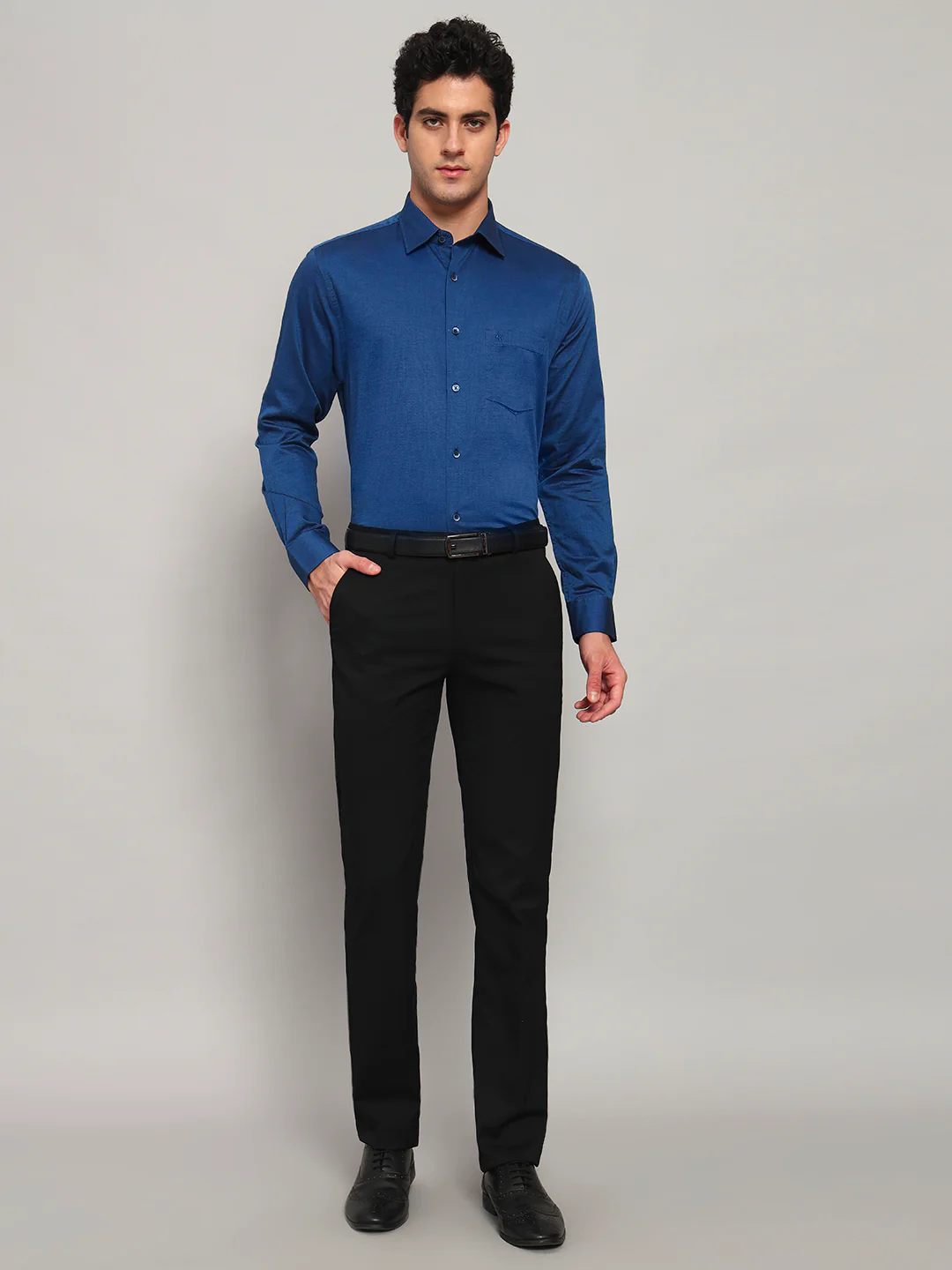 Formal Shirt for Men l Breathable & Soft with Color Fastness Regular Fit Spread Collar Neck Cotton Blend Fabric Solid Pattern - Image 7