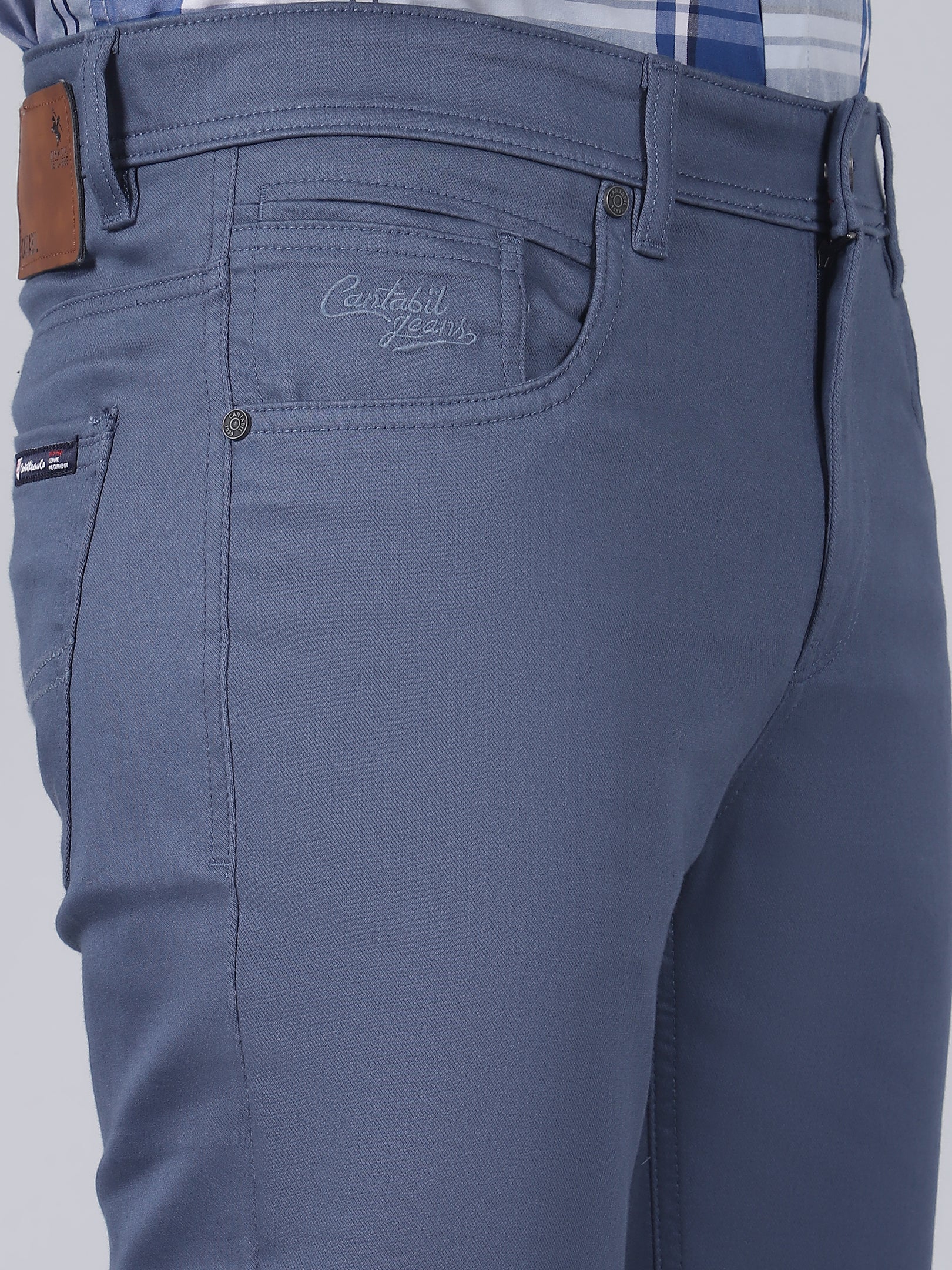 Casual Trouser for Men | Breathable & Soft with Color Fastness Regular Fit Cotton Blend Fabric Solid Pattern Button Closure - Image 6