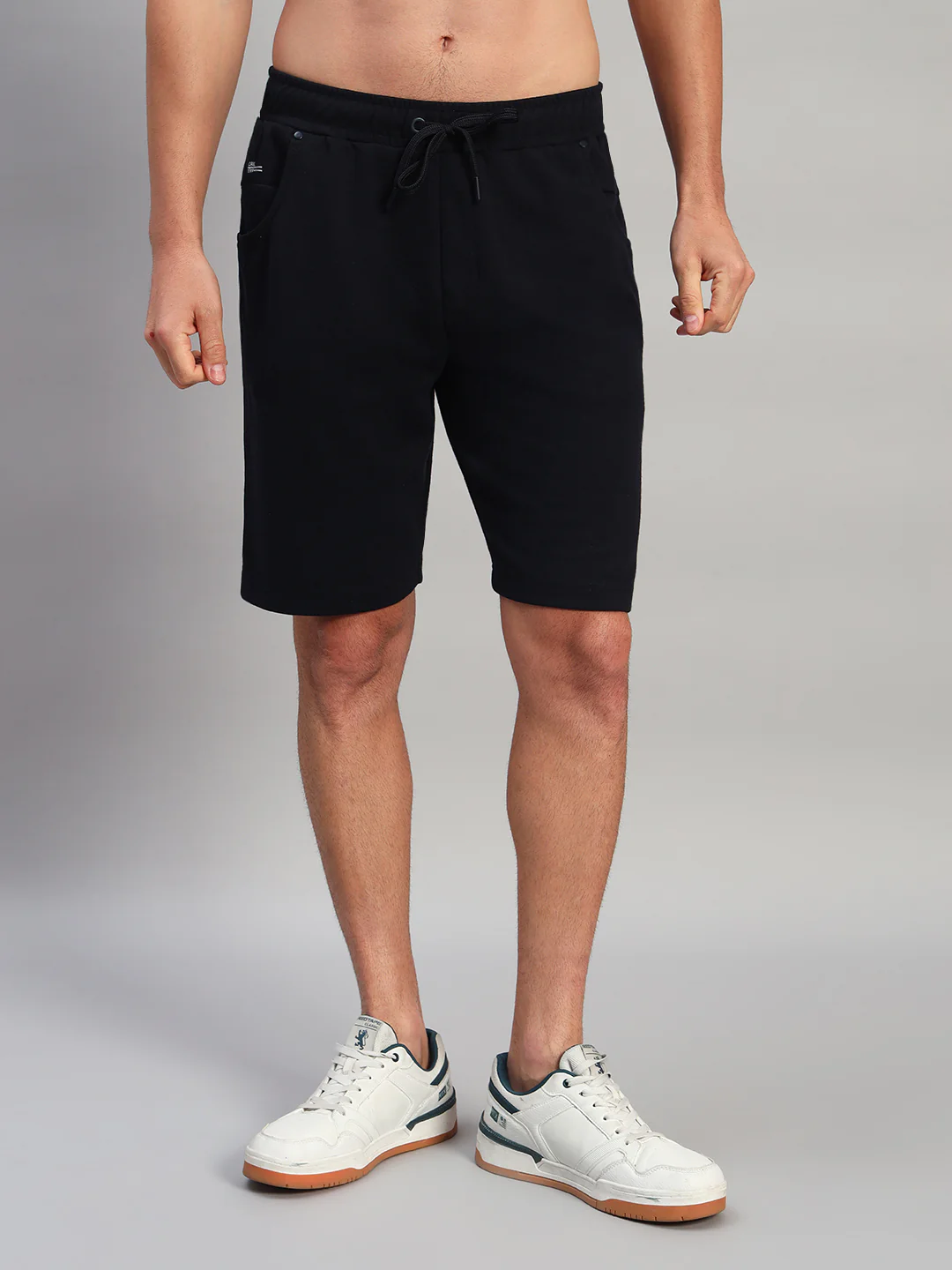Men's Solid Blue Regular Fit Casual Bermuda - Image 2