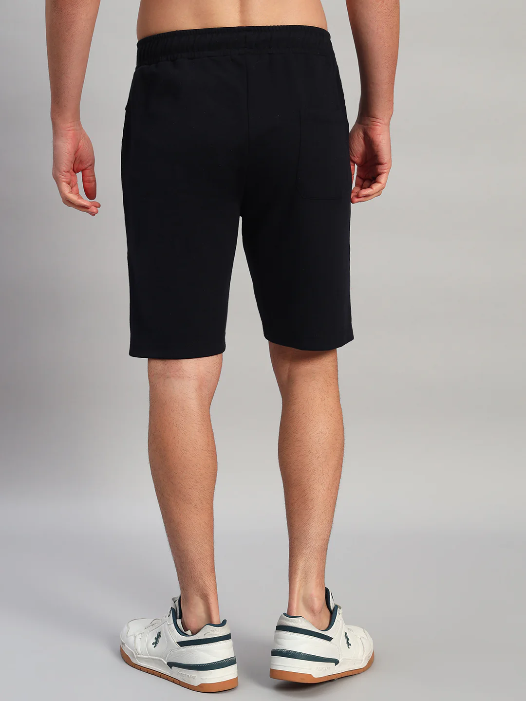Men's Solid Blue Regular Fit Casual Bermuda - Image 5