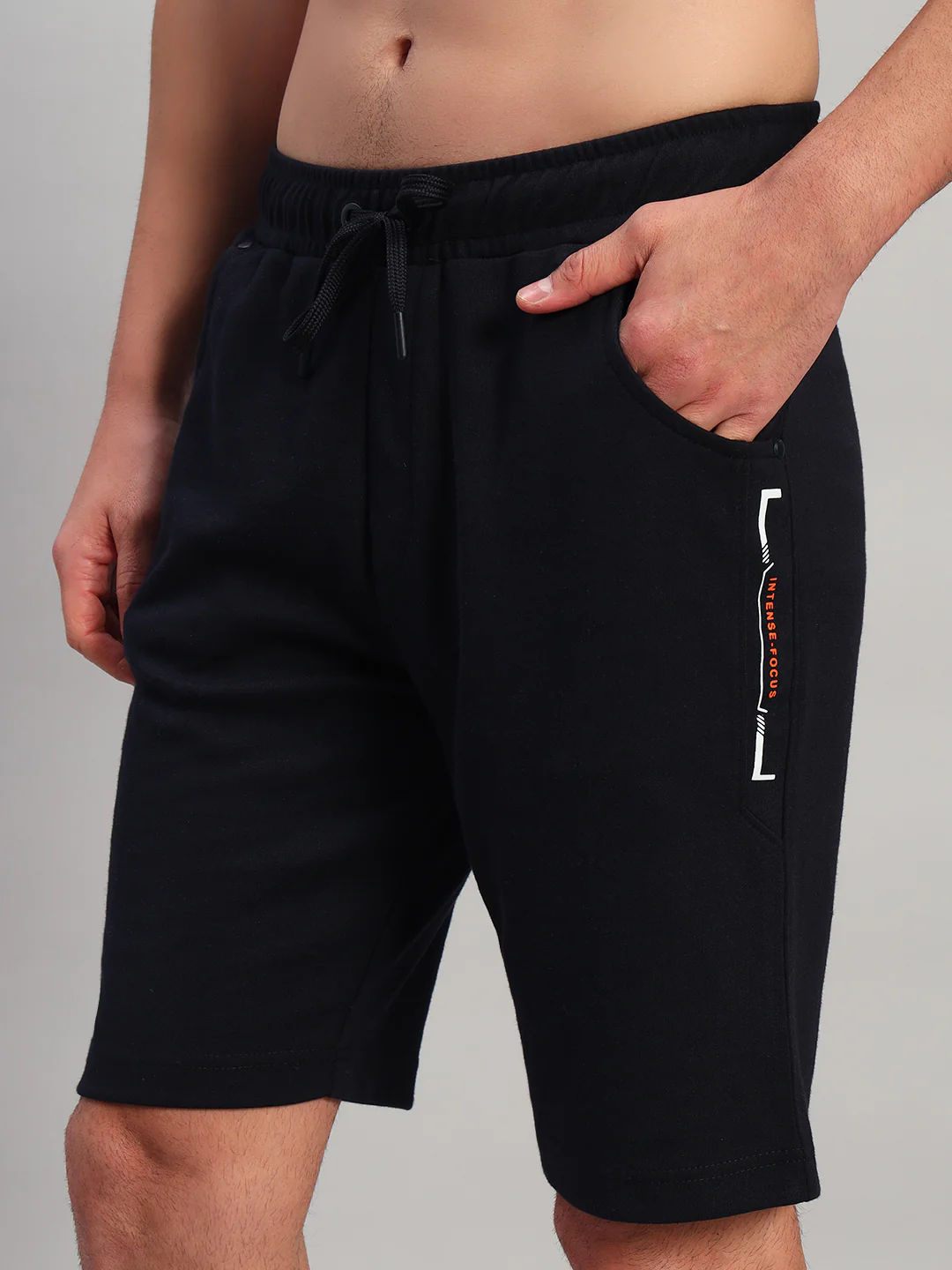 Men's Solid Blue Regular Fit Casual Bermuda - Image 6