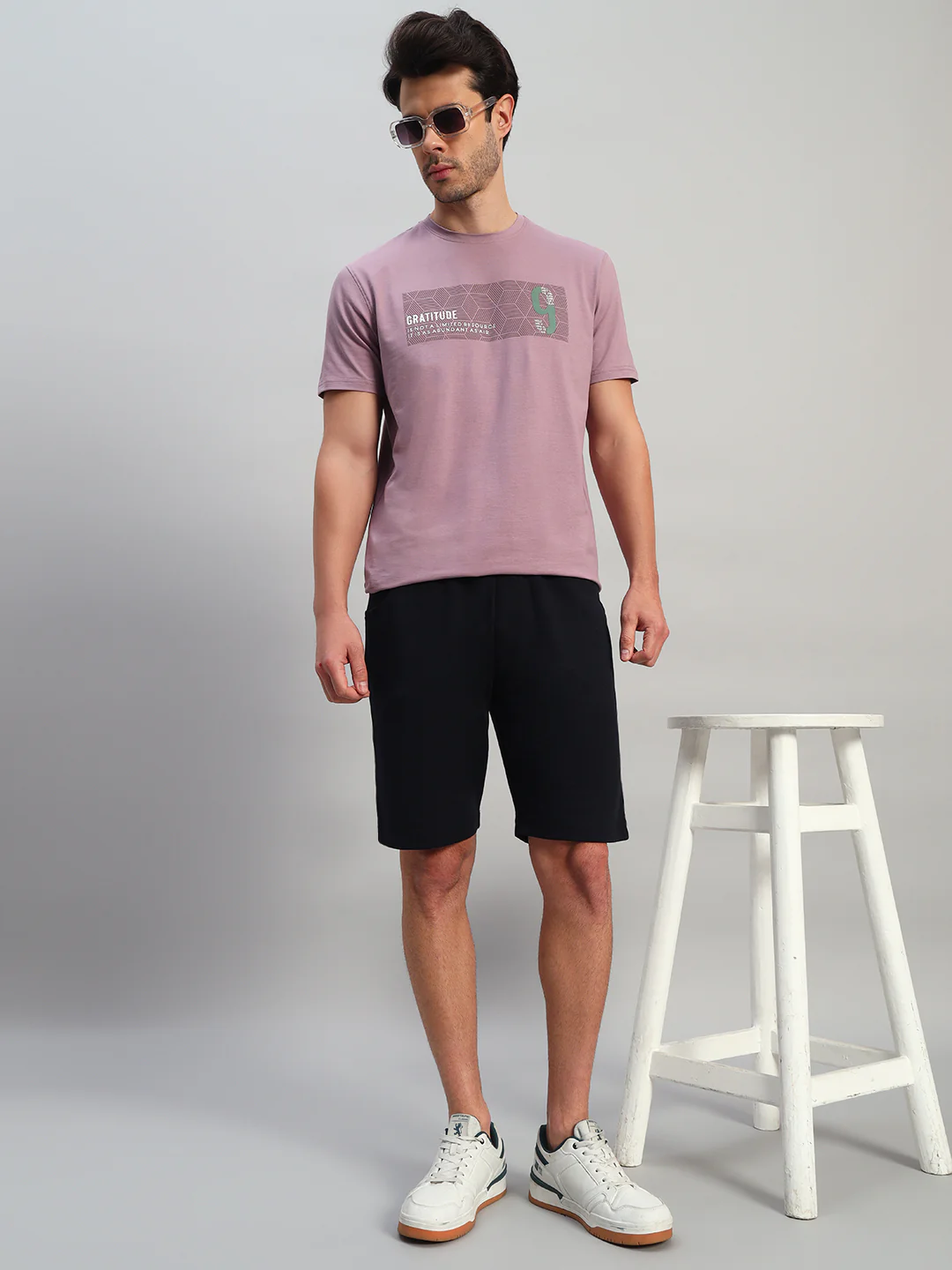Men's Solid Blue Regular Fit Casual Bermuda - Image 7