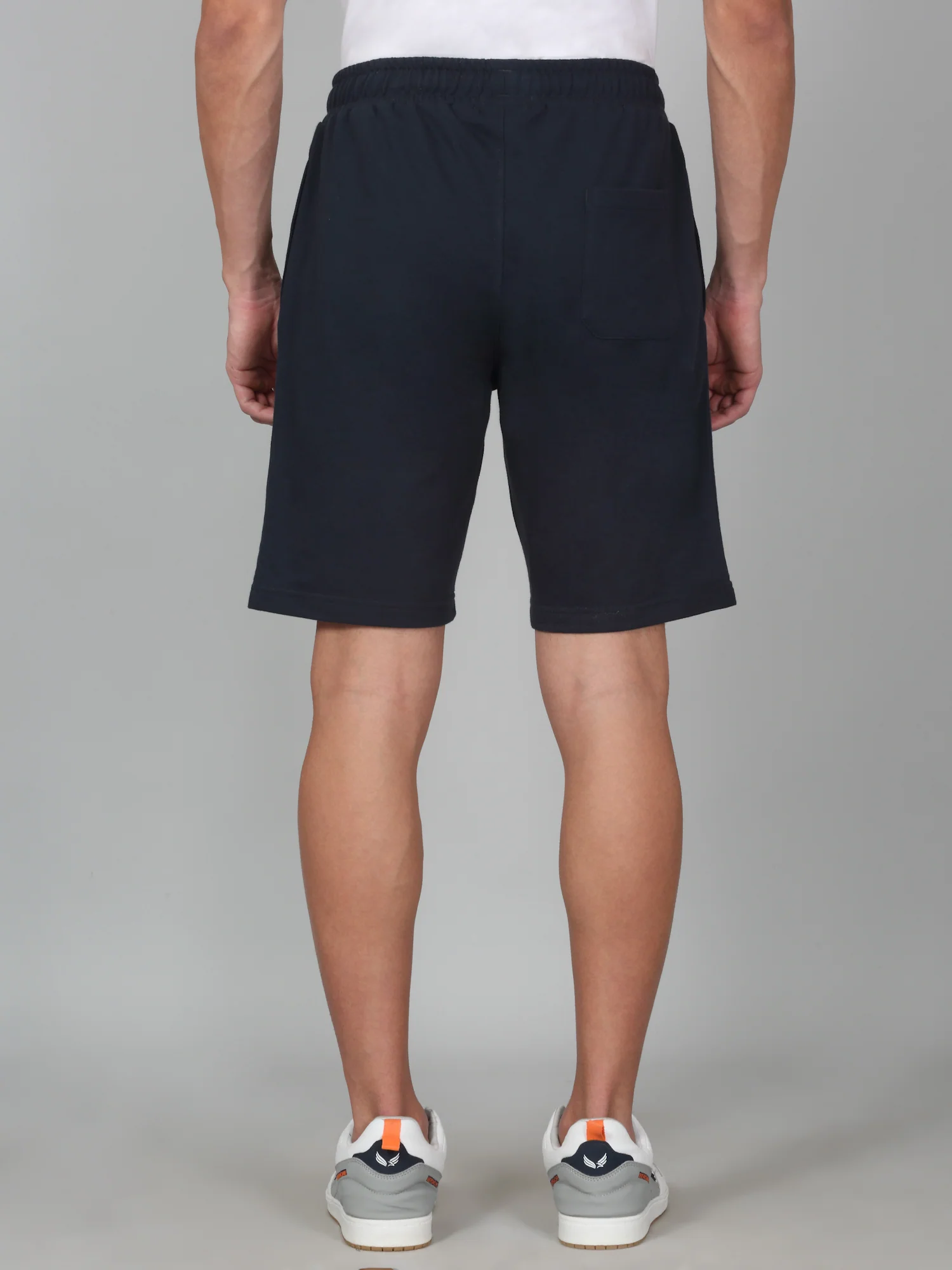 Men's Solid Blue Regular Fit Casual Bermuda - Image 7