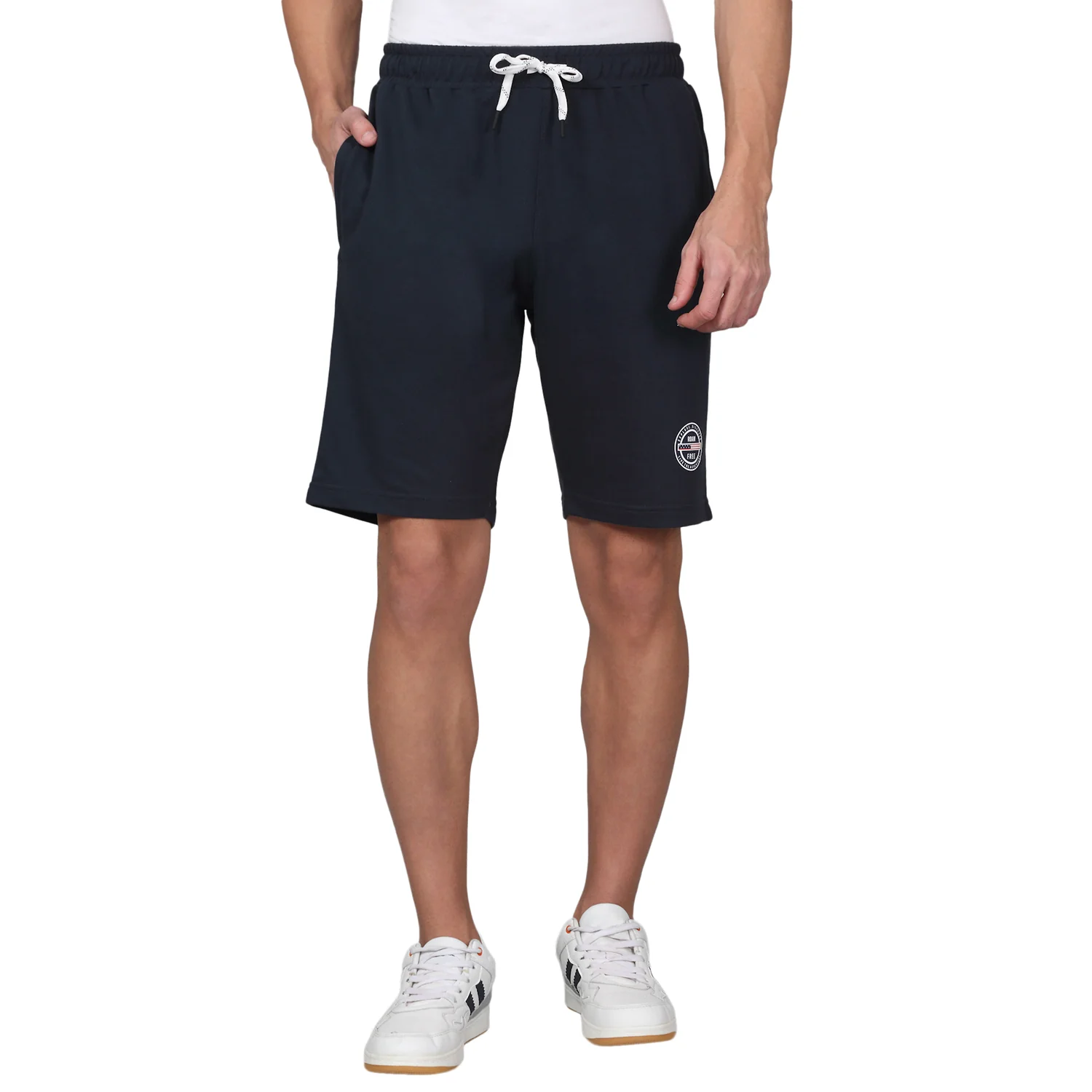 Men's Solid Blue Regular Fit Casual Bermuda - Image 8