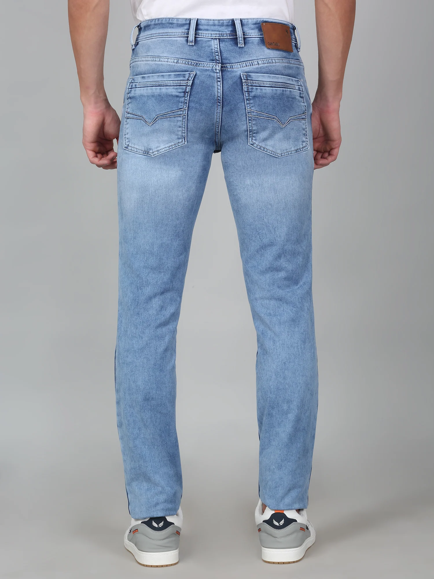 Denim Jeans for Men l Breathable & Soft with Color Fastness Ultra Narrow Fit Cotton Fabric Solid Pattern Button Closure - Image 6
