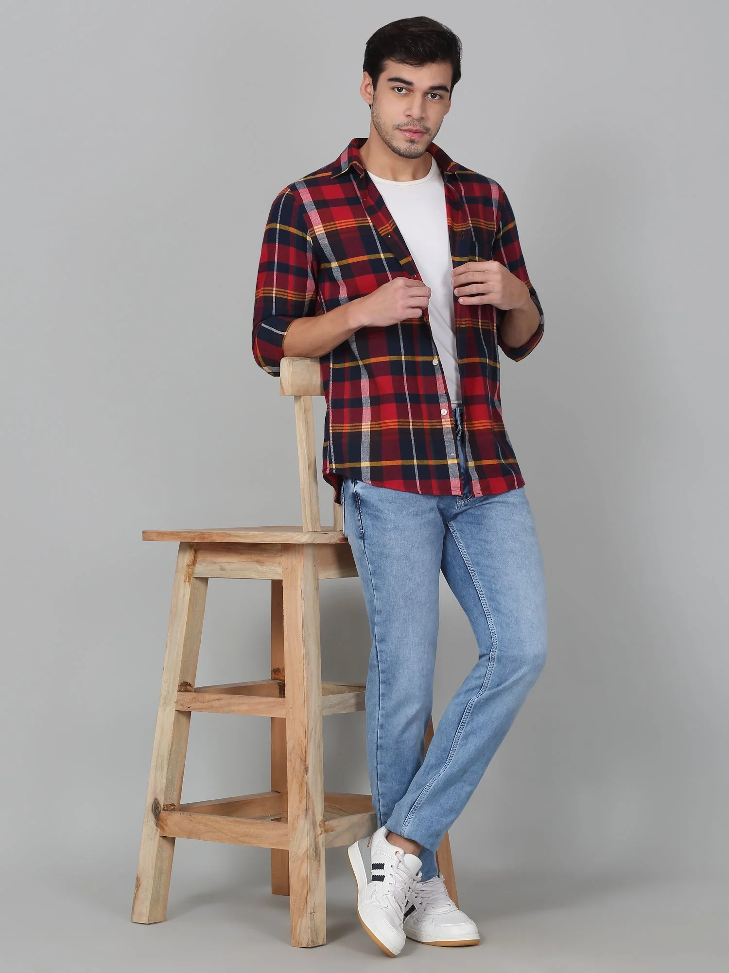 Denim Jeans for Men l Breathable & Soft with Color Fastness Ultra Narrow Fit Cotton Fabric Solid Pattern Button Closure - Image 7