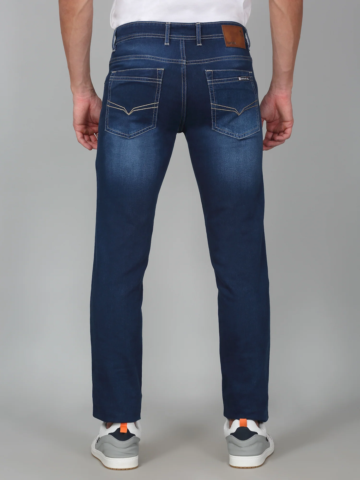 Denim Jeans for Men l Breathable & Soft with Color Fastness Ultra Narrow Fit Cotton Fabric Solid Pattern Button Closure - Image 5