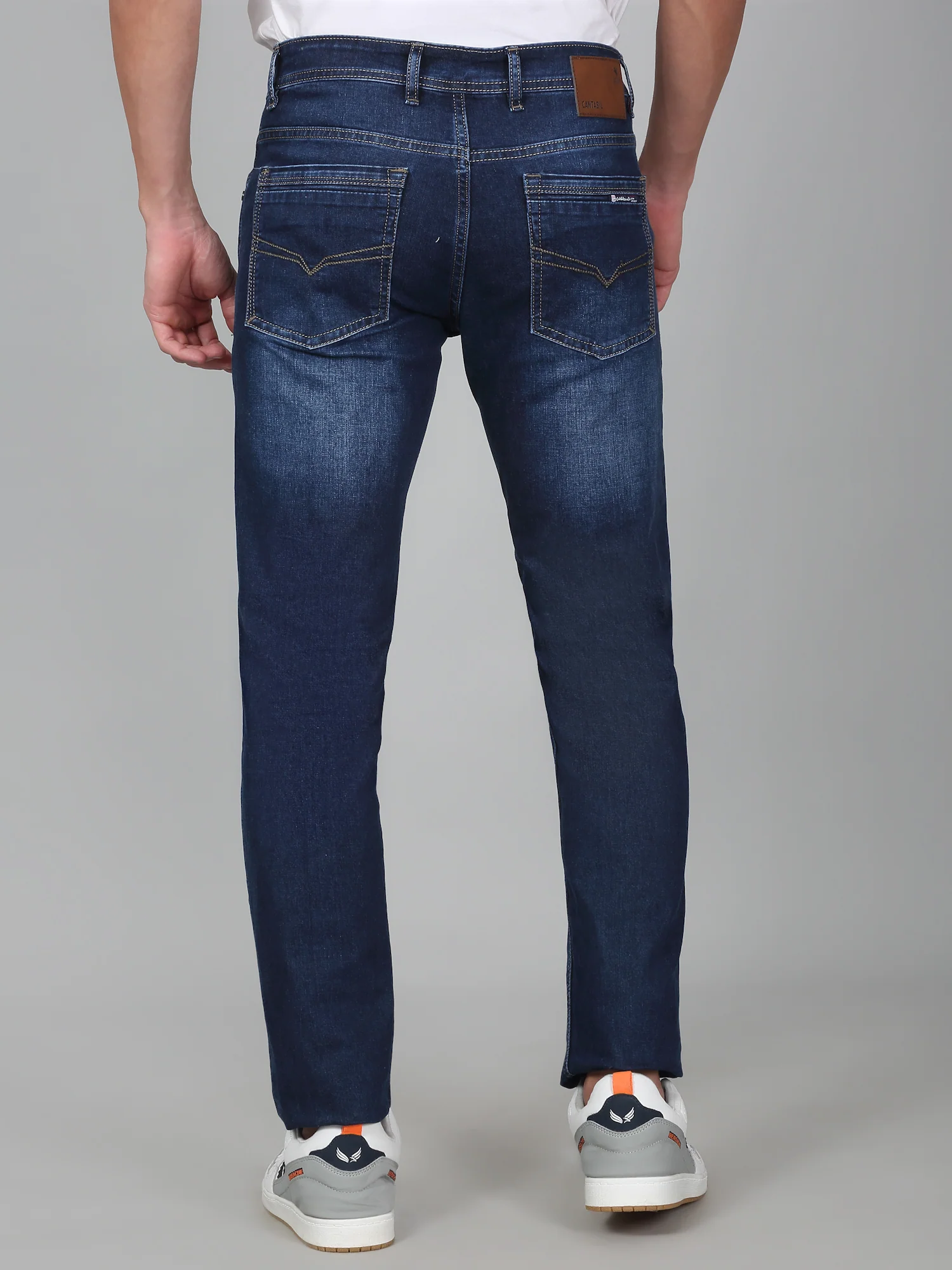 Denim Jeans for Men l Breathable & Soft with Color Fastness Ultra Narrow Fit Cotton Fabric Solid Pattern Button Closure - Image 6
