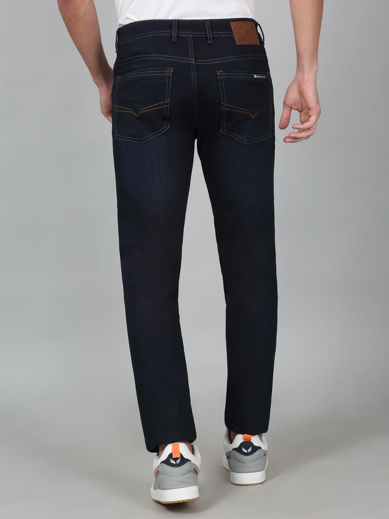 Denim Jeans for Men l Breathable & Soft with Color Fastness Ultra Narrow Fit Cotton Fabric Solid Pattern Button Closure - Image 5