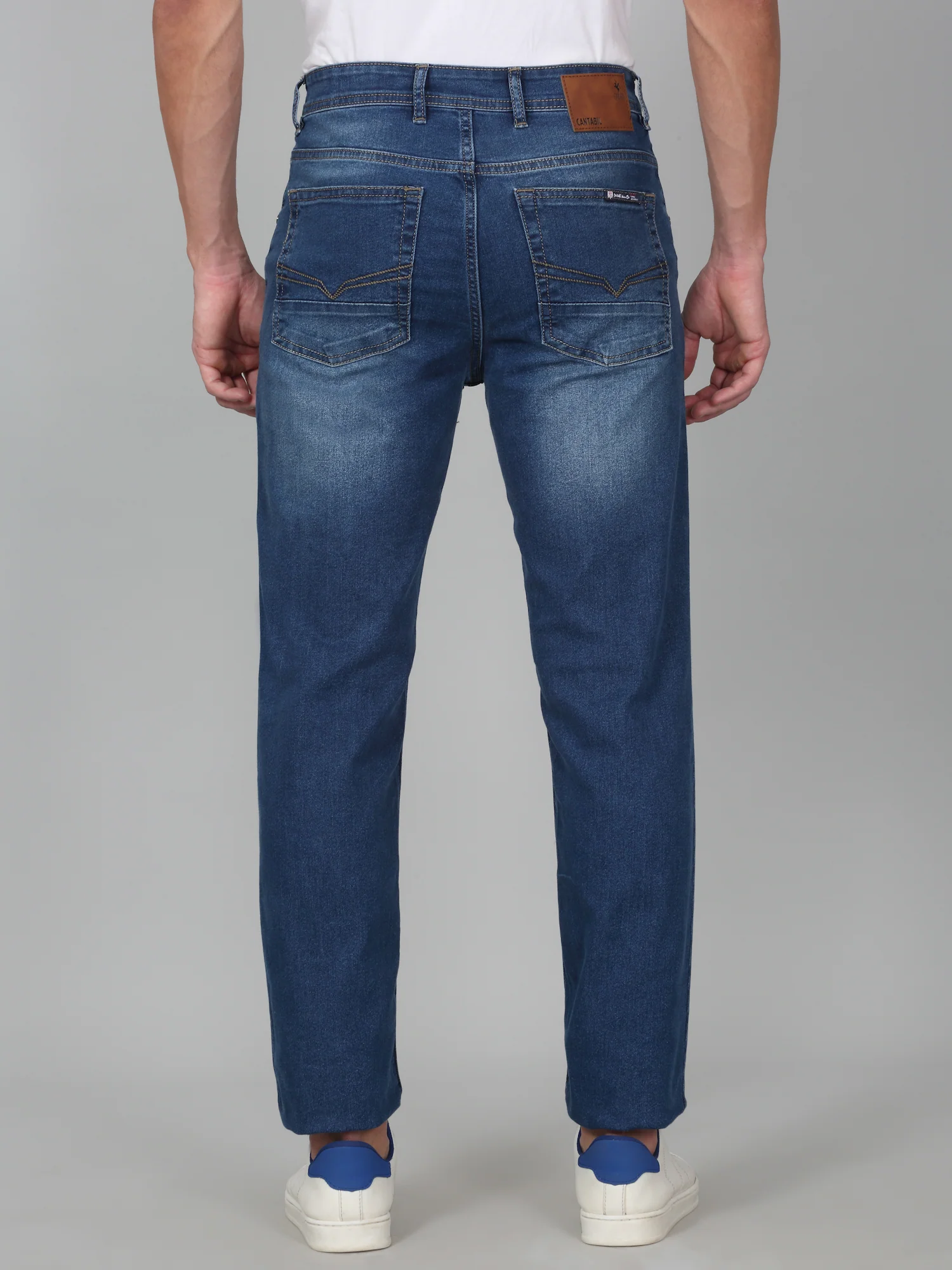 Denim Jeans for Men l Breathable & Soft with Color Fastness Straight Fit Cotton Fabric Solid Pattern Button Closure - Image 5