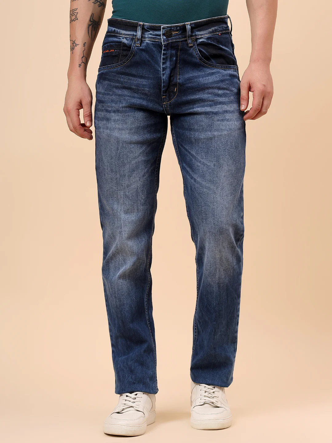 Denim Jeans for Men l Breathable & Soft with Color Fastness Slim Fit Cotton Fabric Solid Pattern Button Closure - Image 4