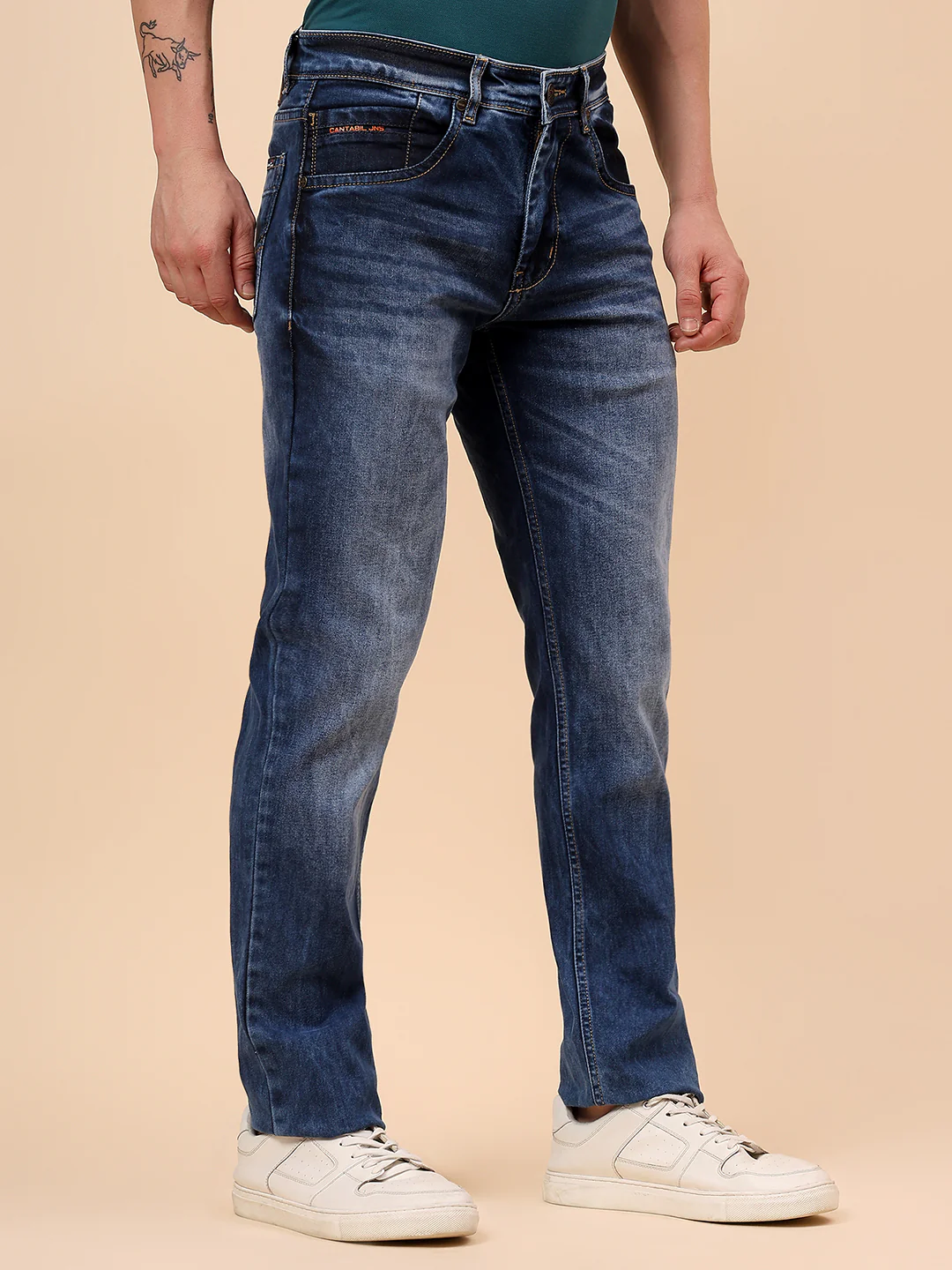 Denim Jeans for Men l Breathable & Soft with Color Fastness Slim Fit Cotton Fabric Solid Pattern Button Closure - Image 6