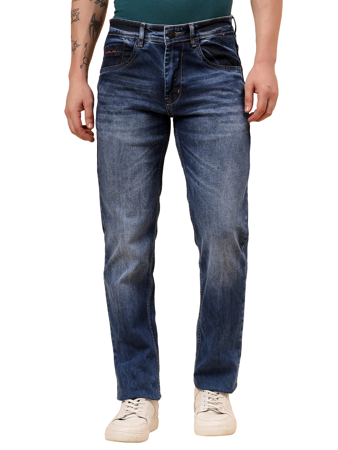 Denim Jeans for Men l Breathable & Soft with Color Fastness Slim Fit Cotton Fabric Solid Pattern Button Closure - Image 9