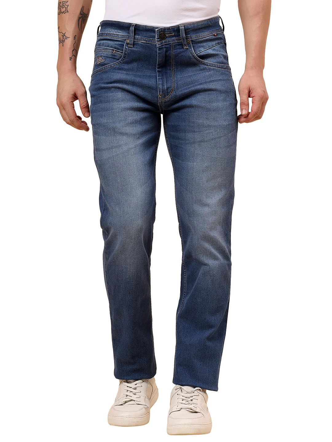 Denim Jeans for Men l Breathable & Soft with Color Fastness Slim Fit Cotton Fabric Solid Pattern Button Closure - Image 9